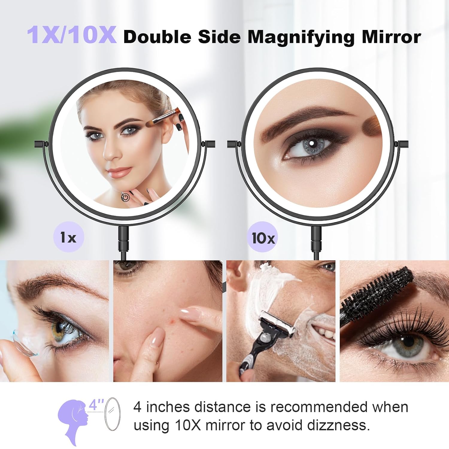 FASCINATE Rechargeable Wall-Mounted Makeup Mirror