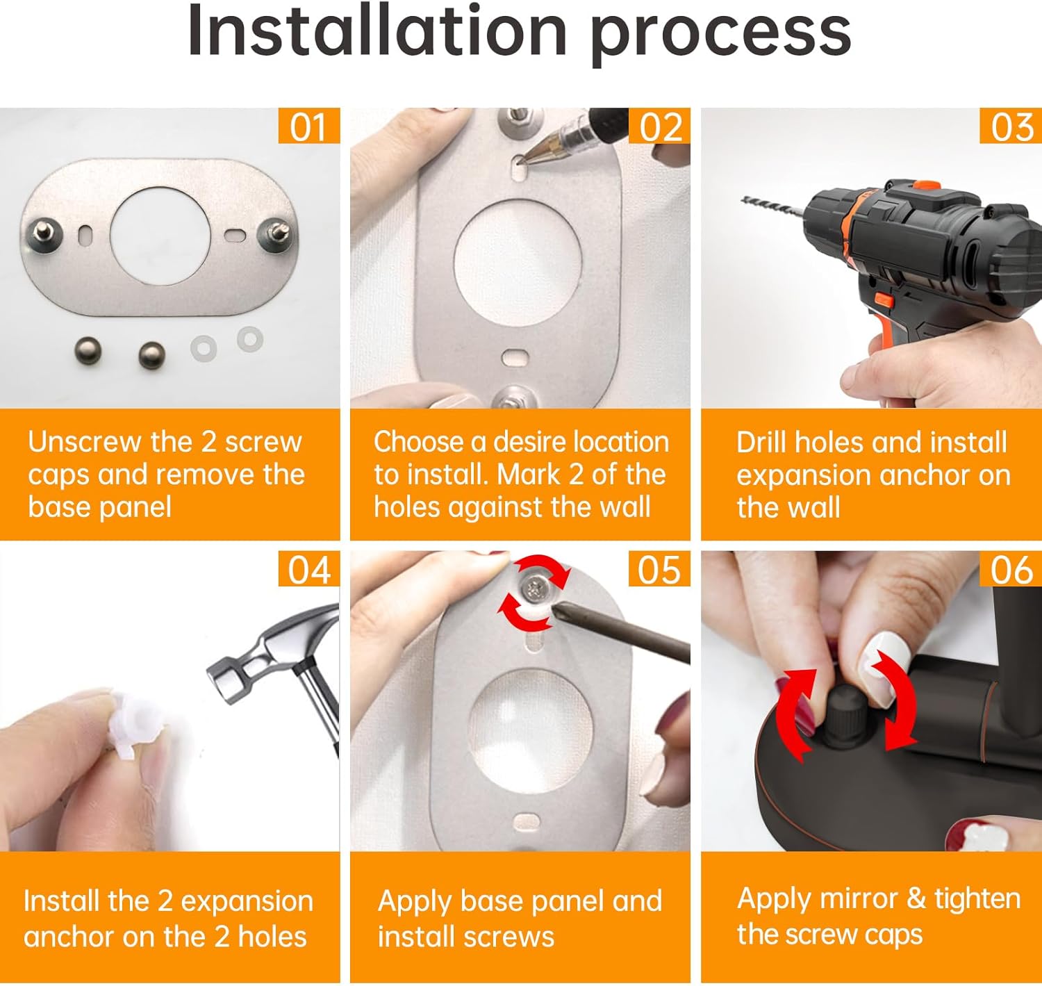 Rechargeable Wall-Mounted Makeup Mirror