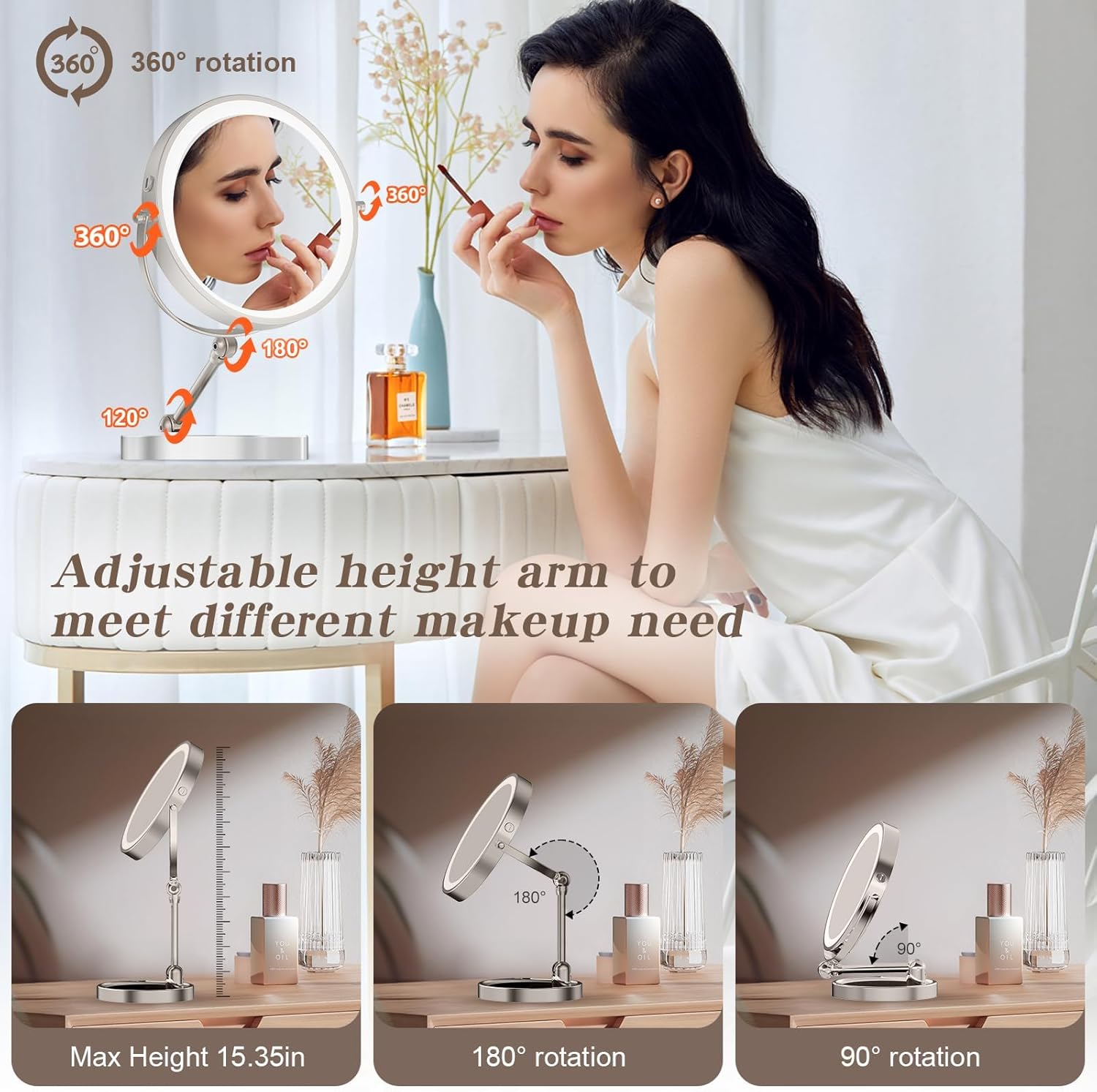 9 High-Quality Makeup Mirror with 1X10X Magnification