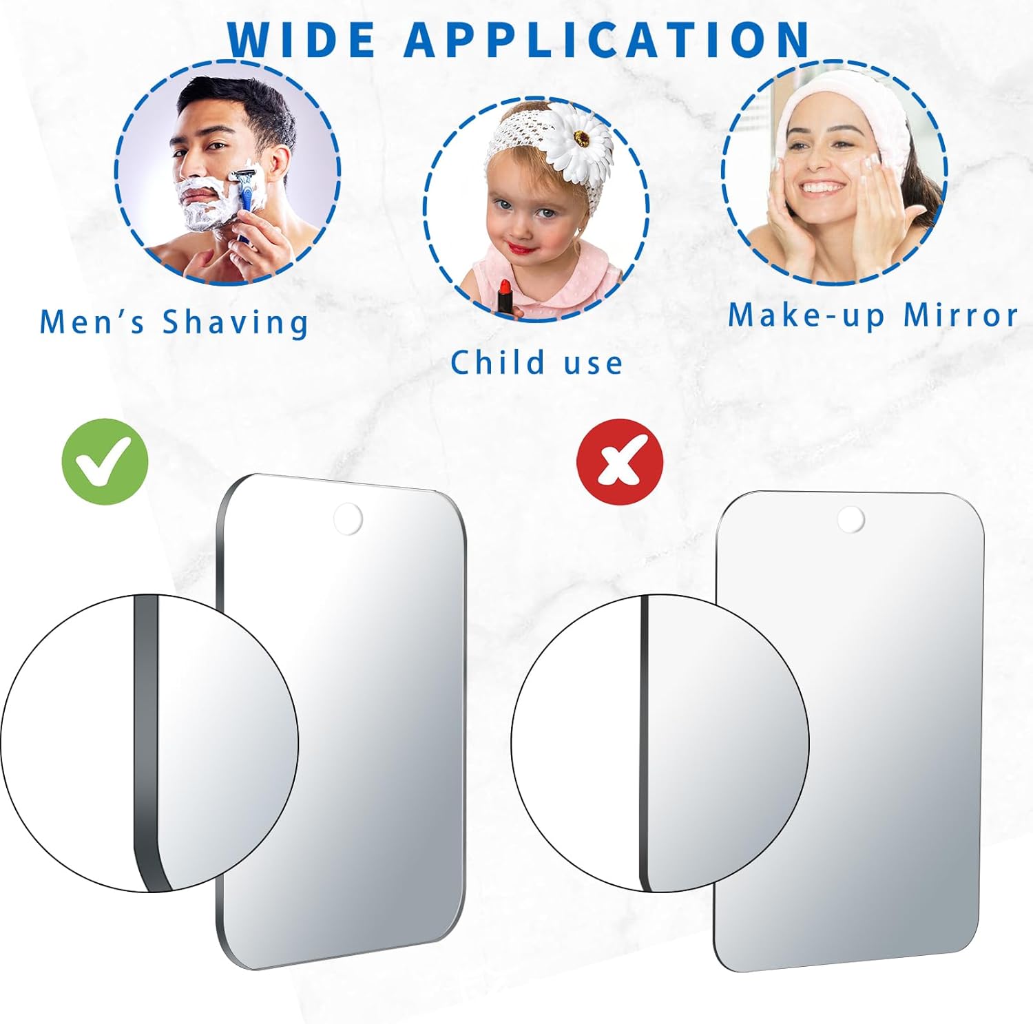 Premium Shatterproof Shower Mirror for Shaving Makeup