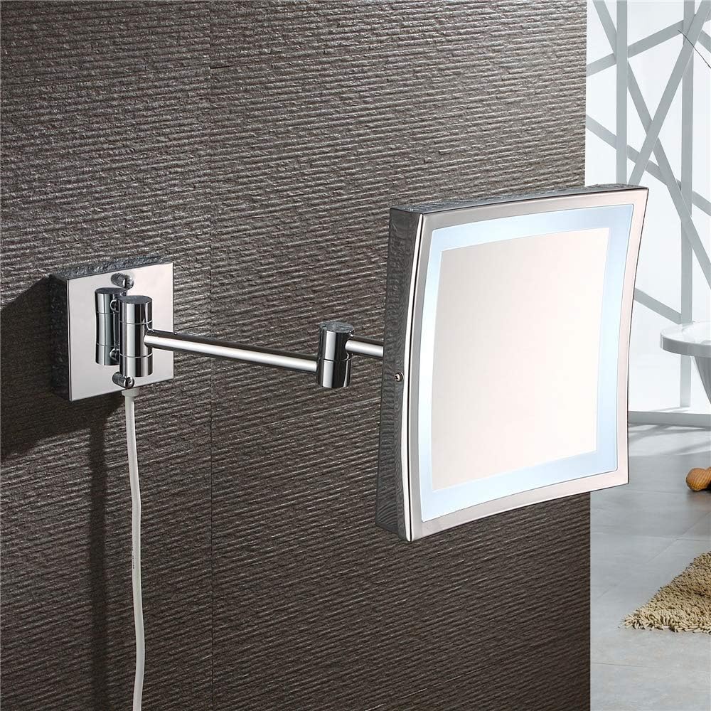 Wall-Mounted Vanity Mirror With 3X Magnification And Chrome Finish