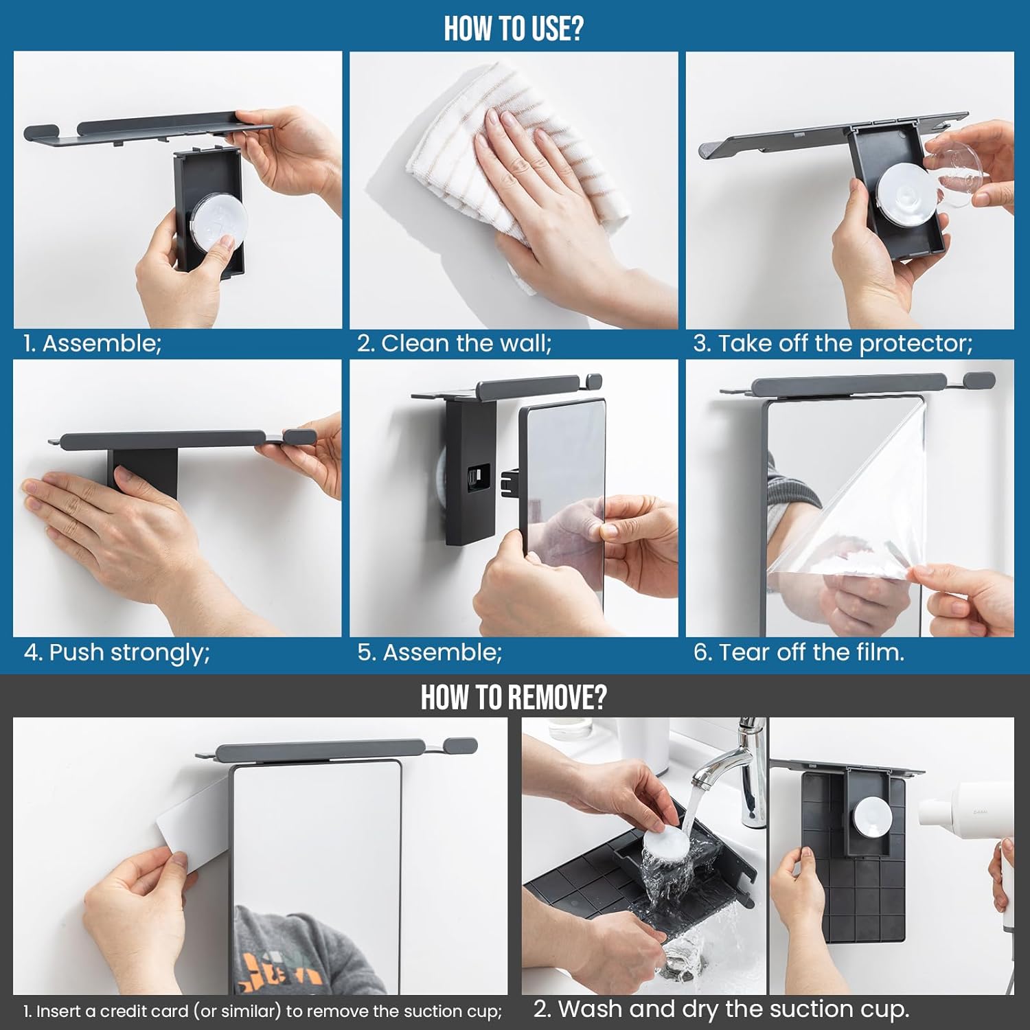 Perfect for Shaving and Safety TAILI Shower Mirror