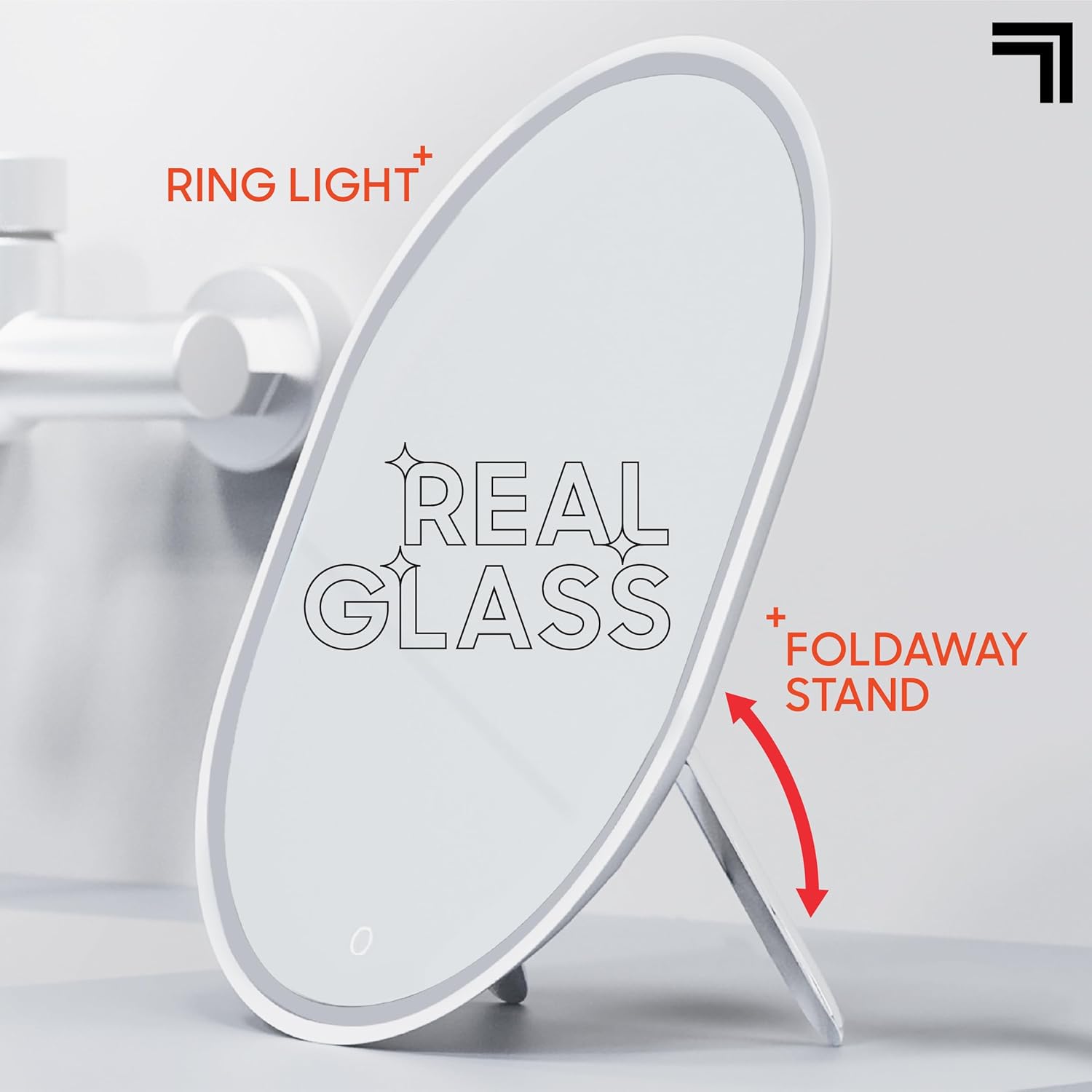 Sharper Image Water Resistant Heated Mirror with Razor Holder