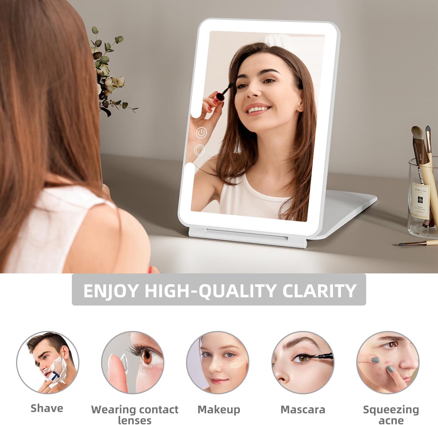Durable Folding Travel Makeup Mirror