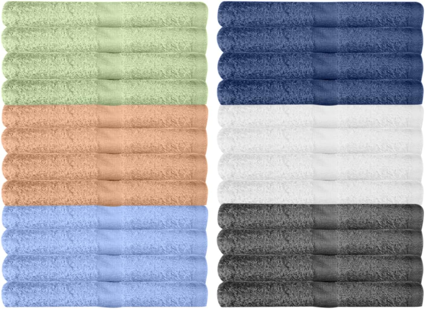 Extra-Absorbent 100 Cotton Washcloths Set for Bathroom Spa Use