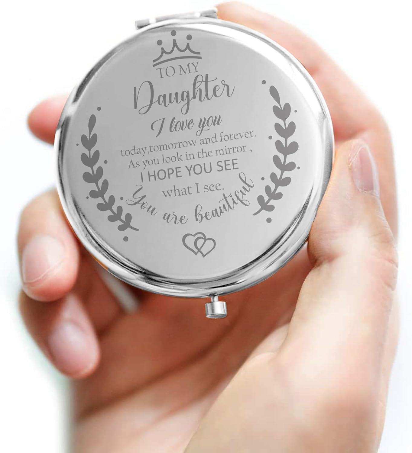 Personal Engraved Makeup Mirror for Daughter