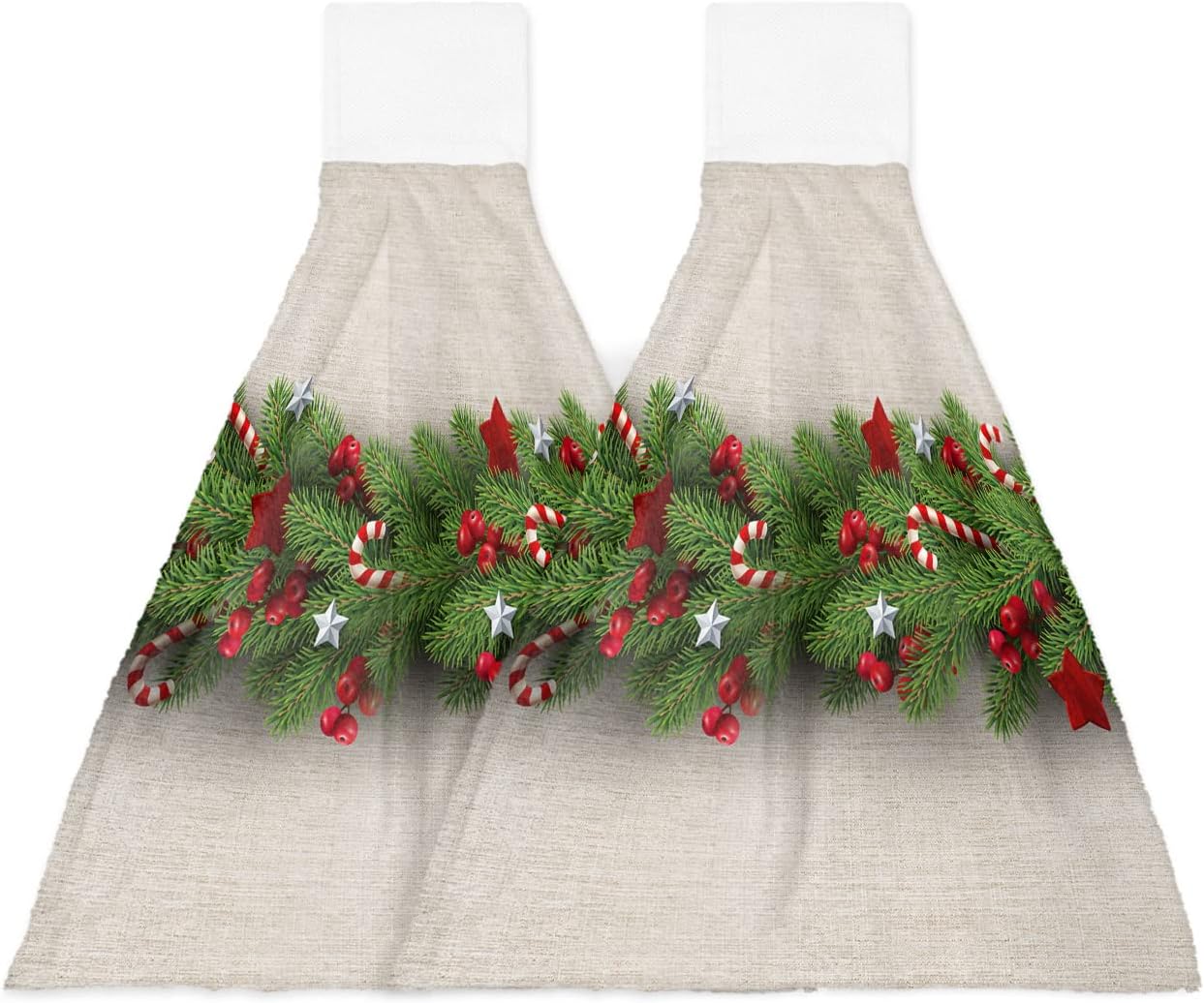 High-Quality Christmas Kitchen Towels with Festive Holly Candy Christmas Tree Design