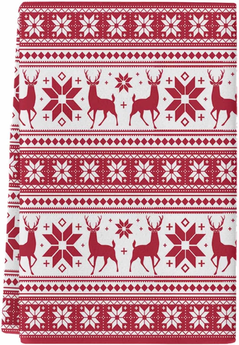 Durable 18x28 inch Kitchen Towel Red ChristmasReusable Soft-absorbent