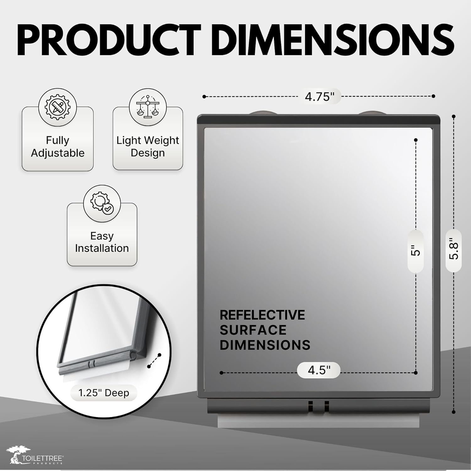 ToiletTree Products Fogless Shower Mirror
