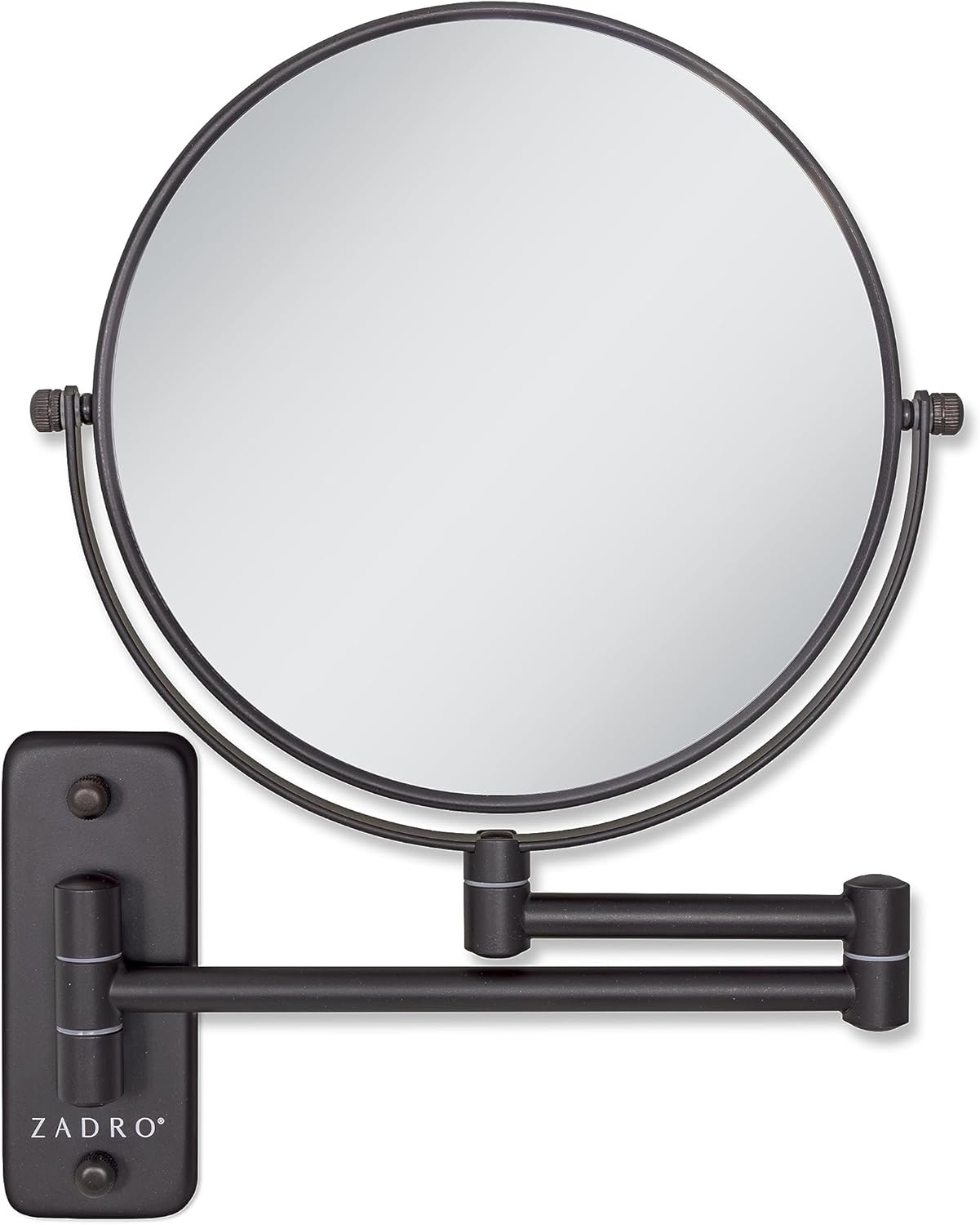 Zadro Folding Wall-Mounted Makeup Mirror with Extendable Arm - Ergonomic Durable