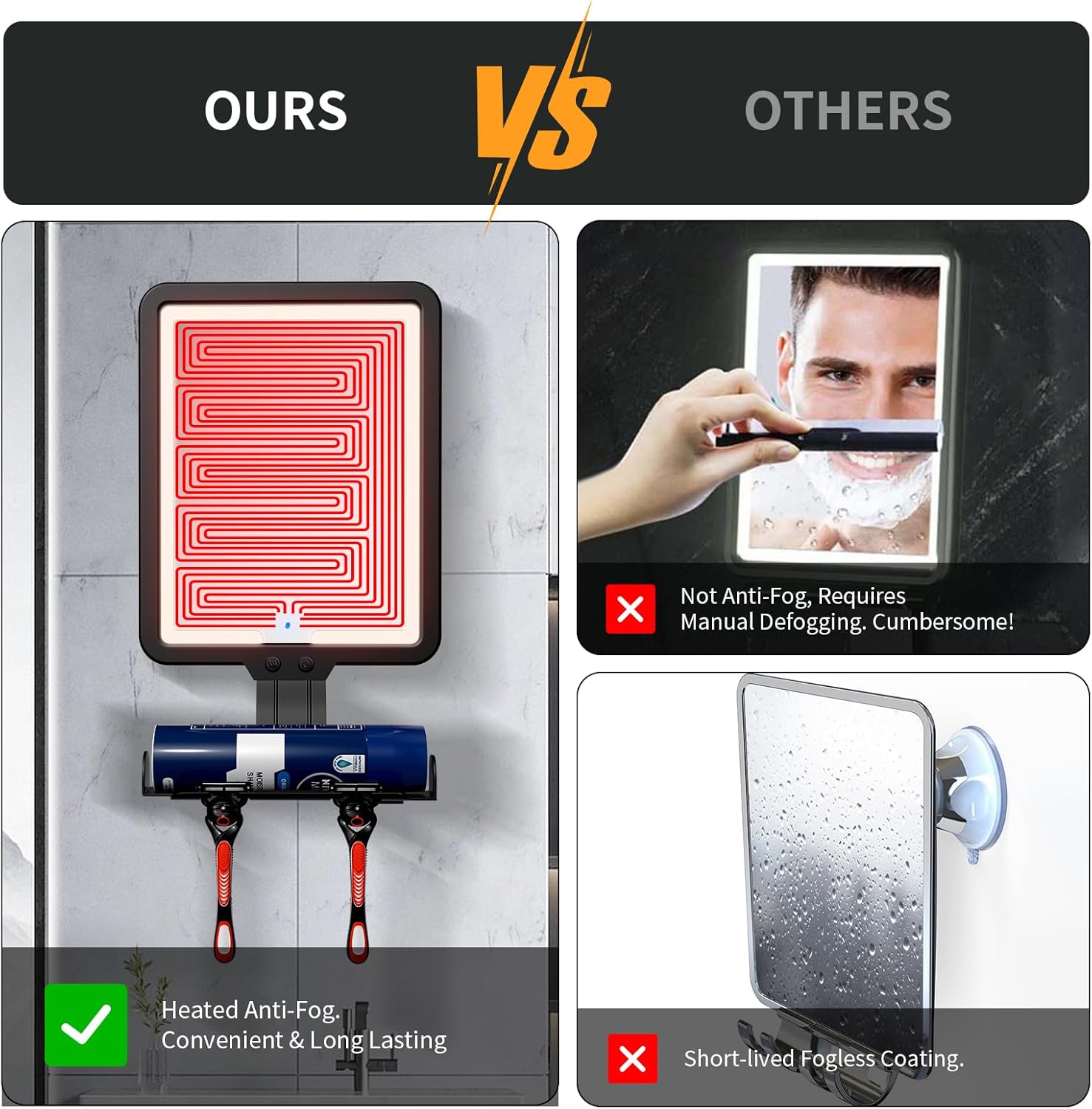 Preheat Digital Folding Mirror for Efficient Shaving