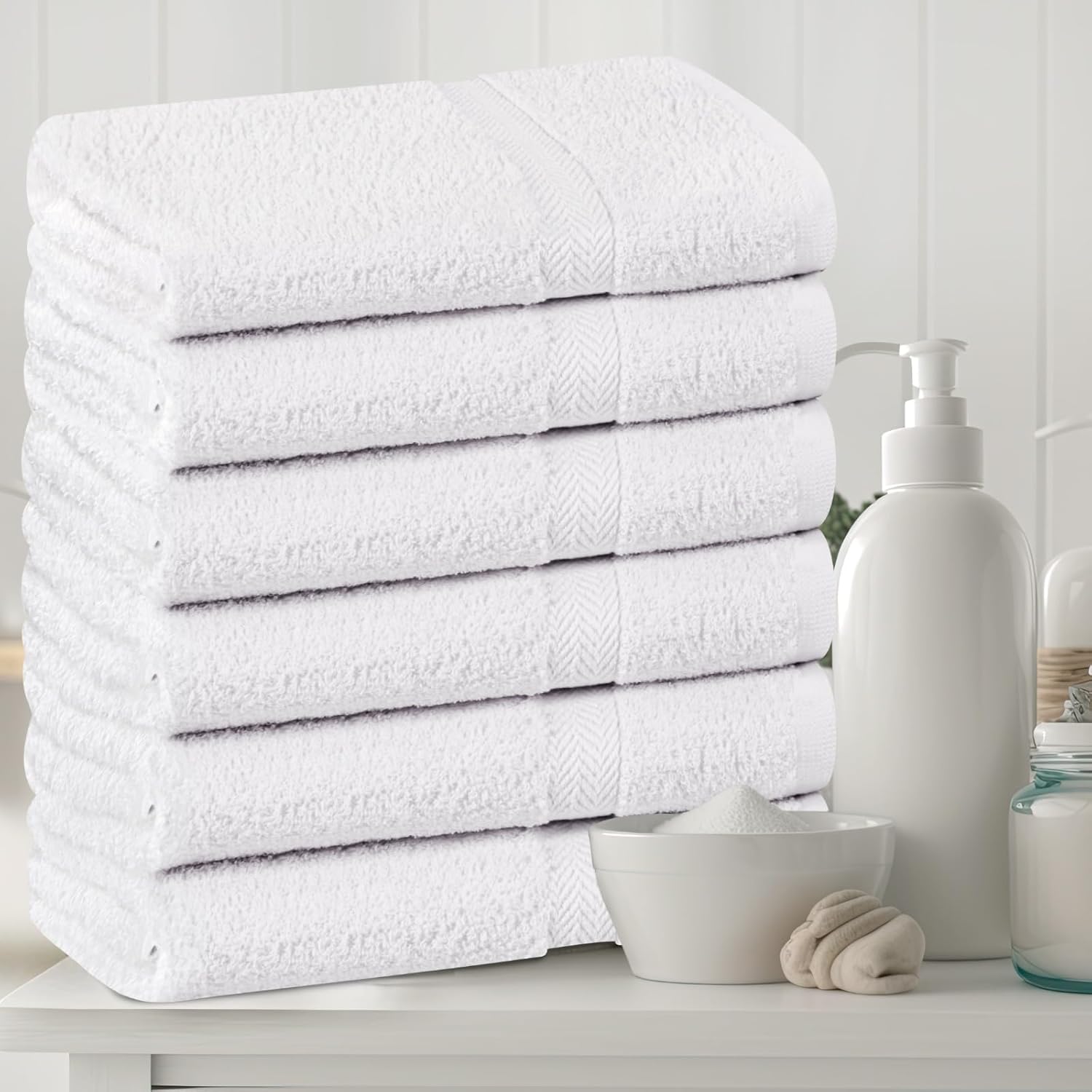 100 Cotton Premium Bath Towels - Soft Luxurious 24x48 Set