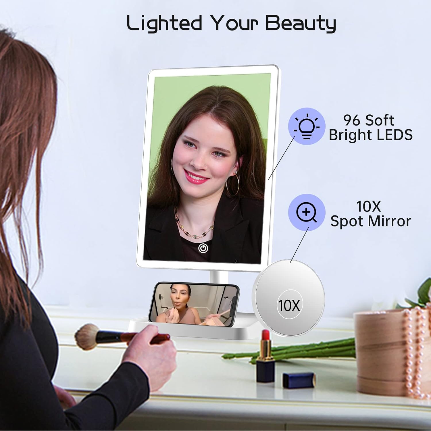 Charm MakeUp Vanity Mirror with Lights for Women