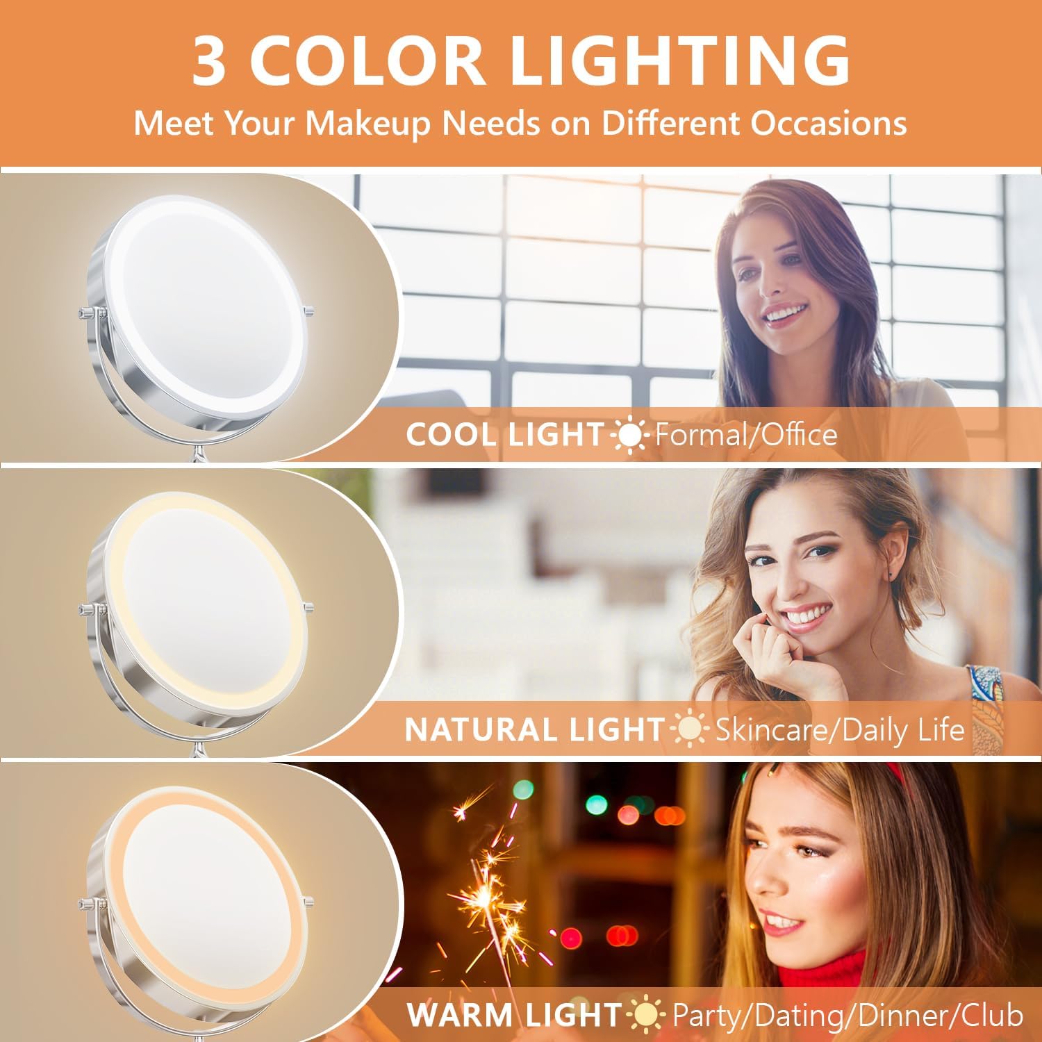 auxmir wall mounted makeup mirror