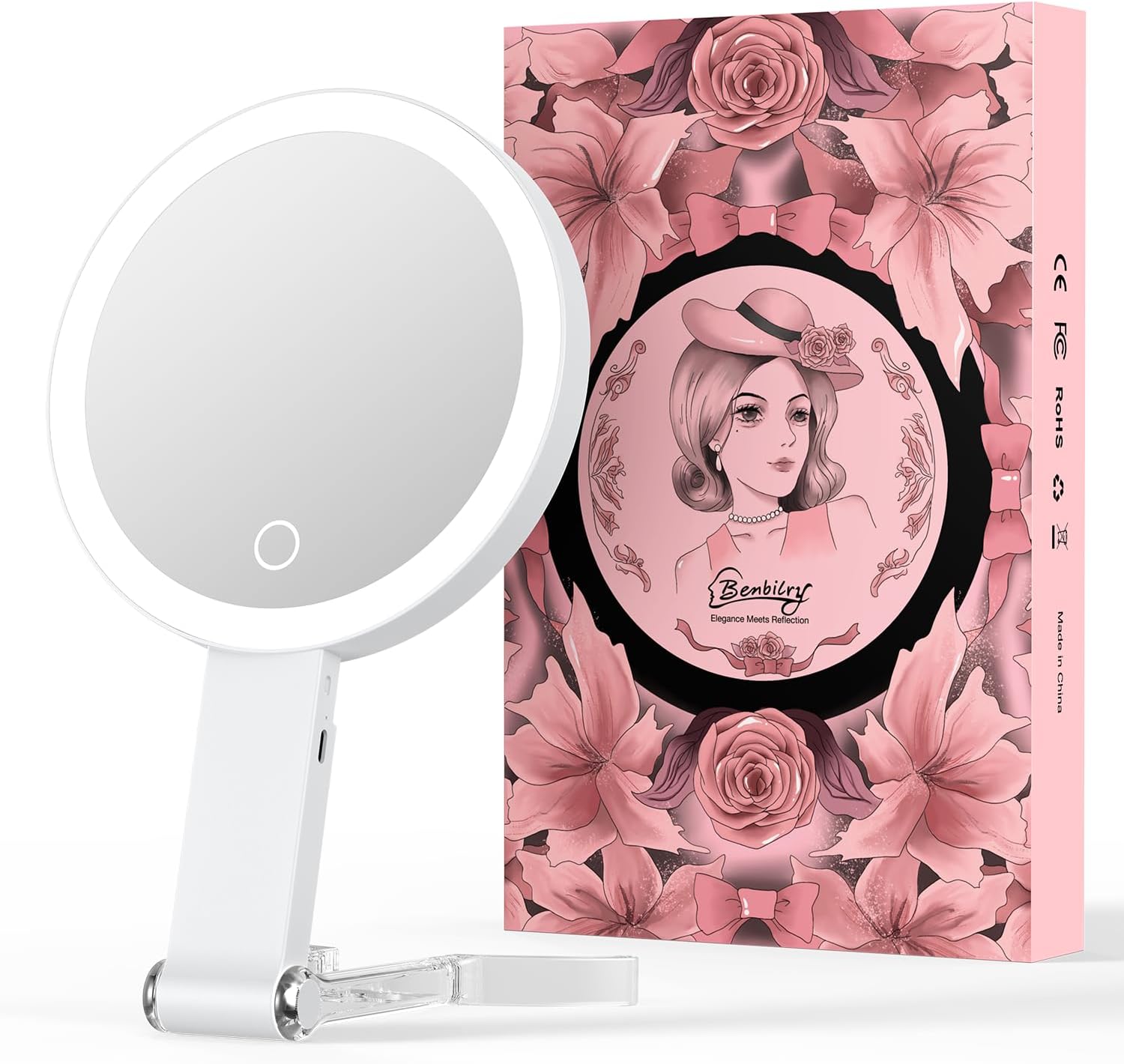 Benbilry Travel Makeup Mirror with 10X Magnification