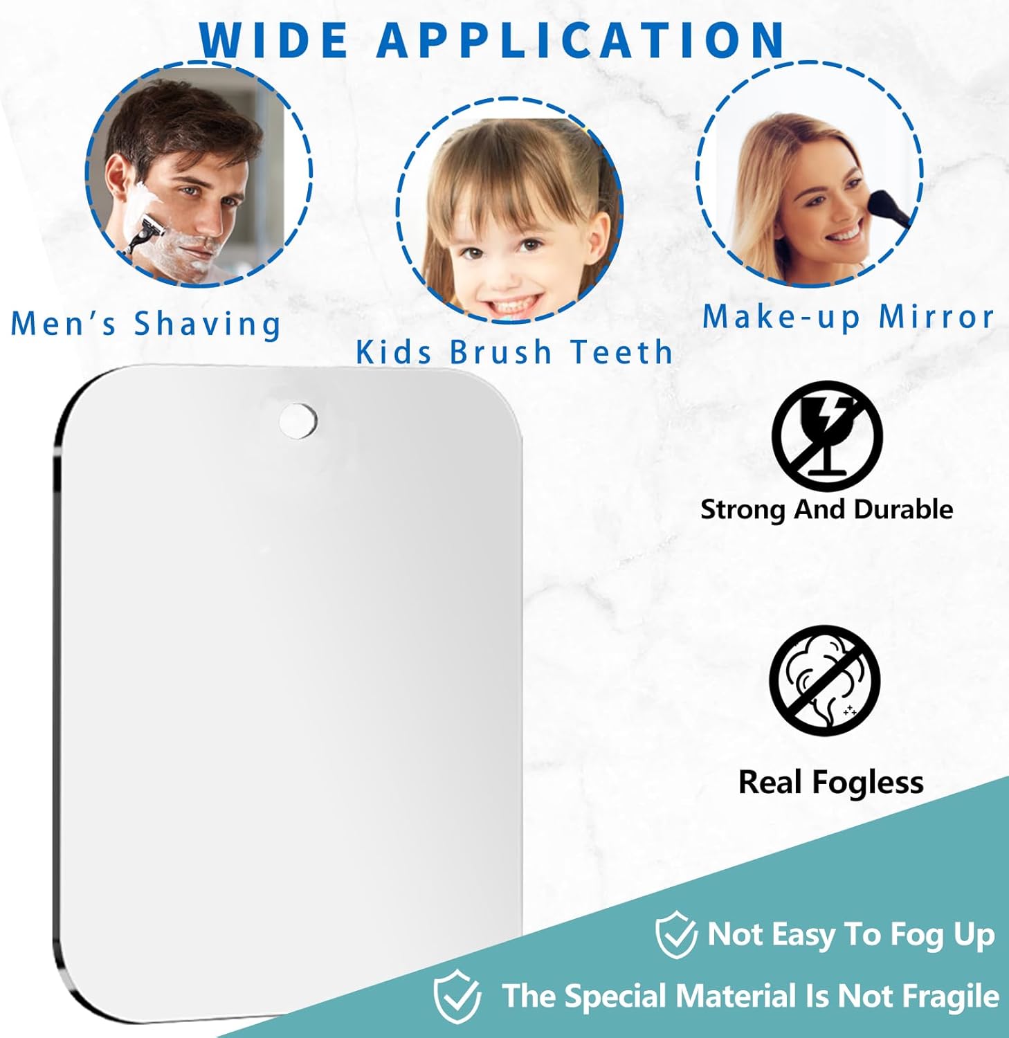 Anti-Fog Shatterproof Portable Mirror