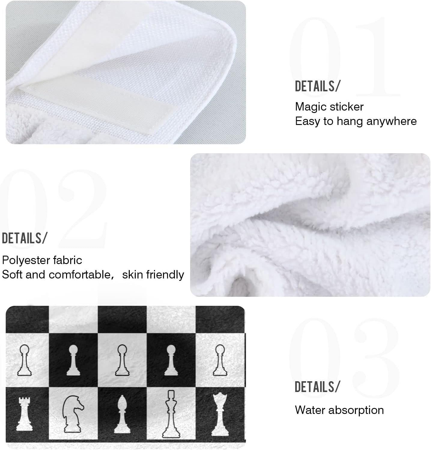 Chess Silhouettes Stay Dry Multi-Functional Kitchen Towels