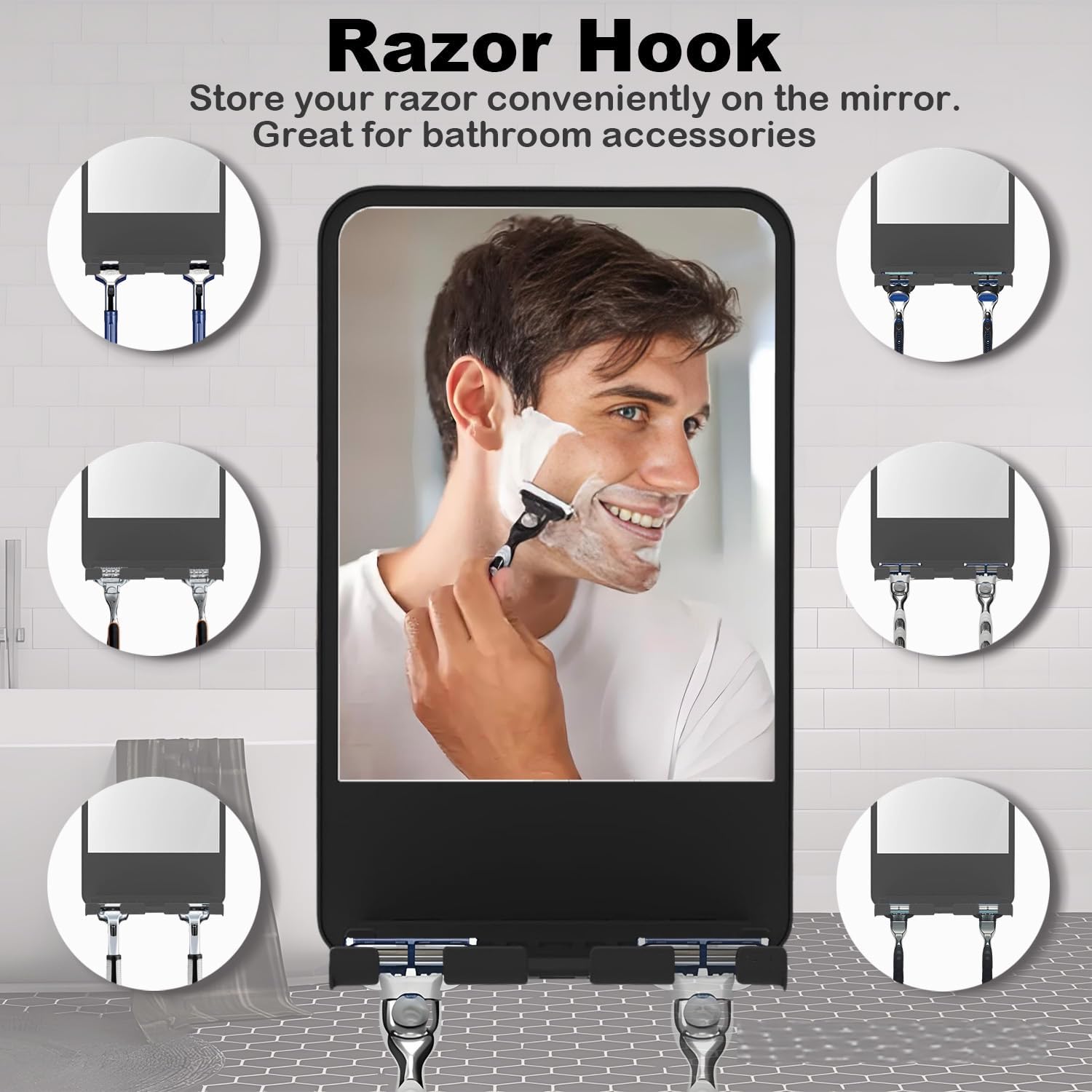 Fogless shower mirror for Shaving