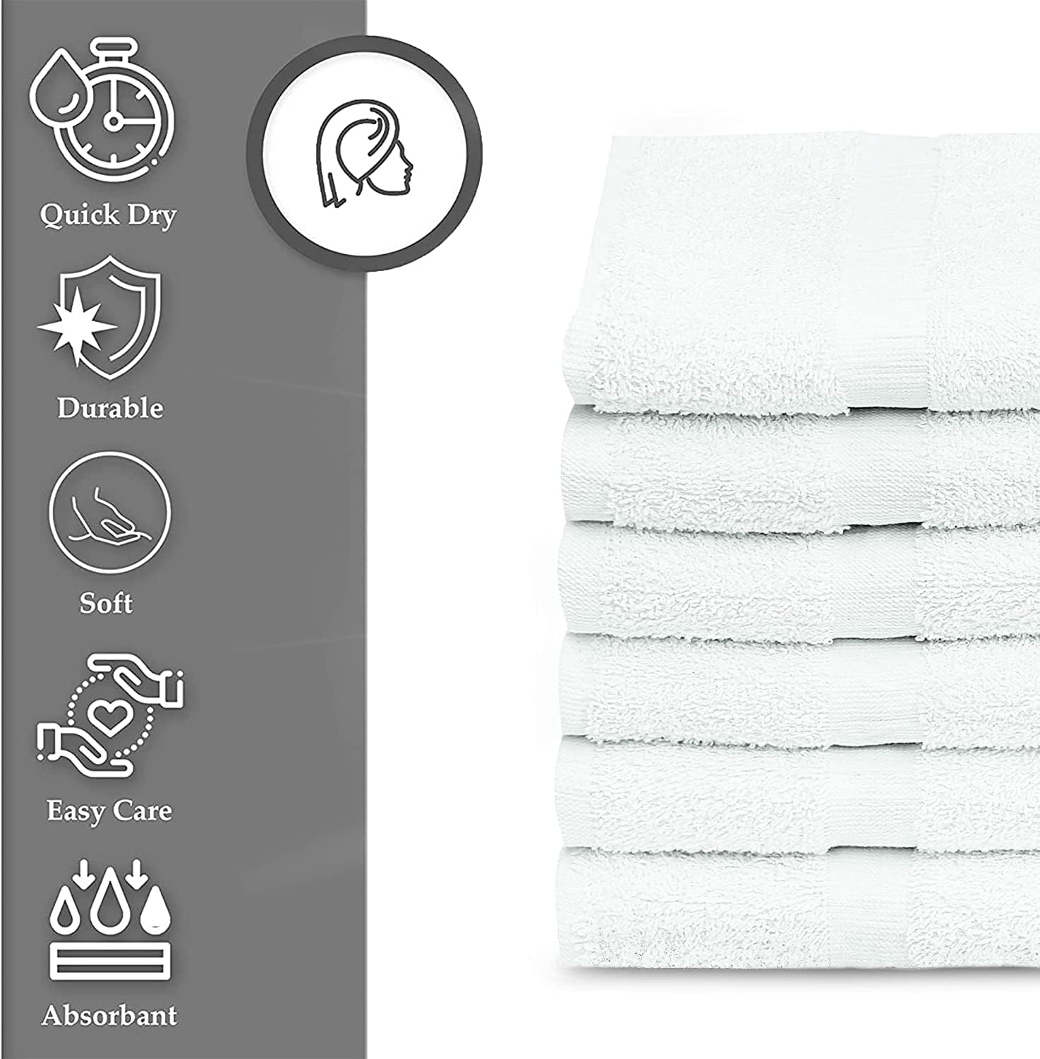 GOLDTEXTILES 60-Piece 22x44 Cotton Blend Bath Towels Lightweight Durable Multi-Purpose