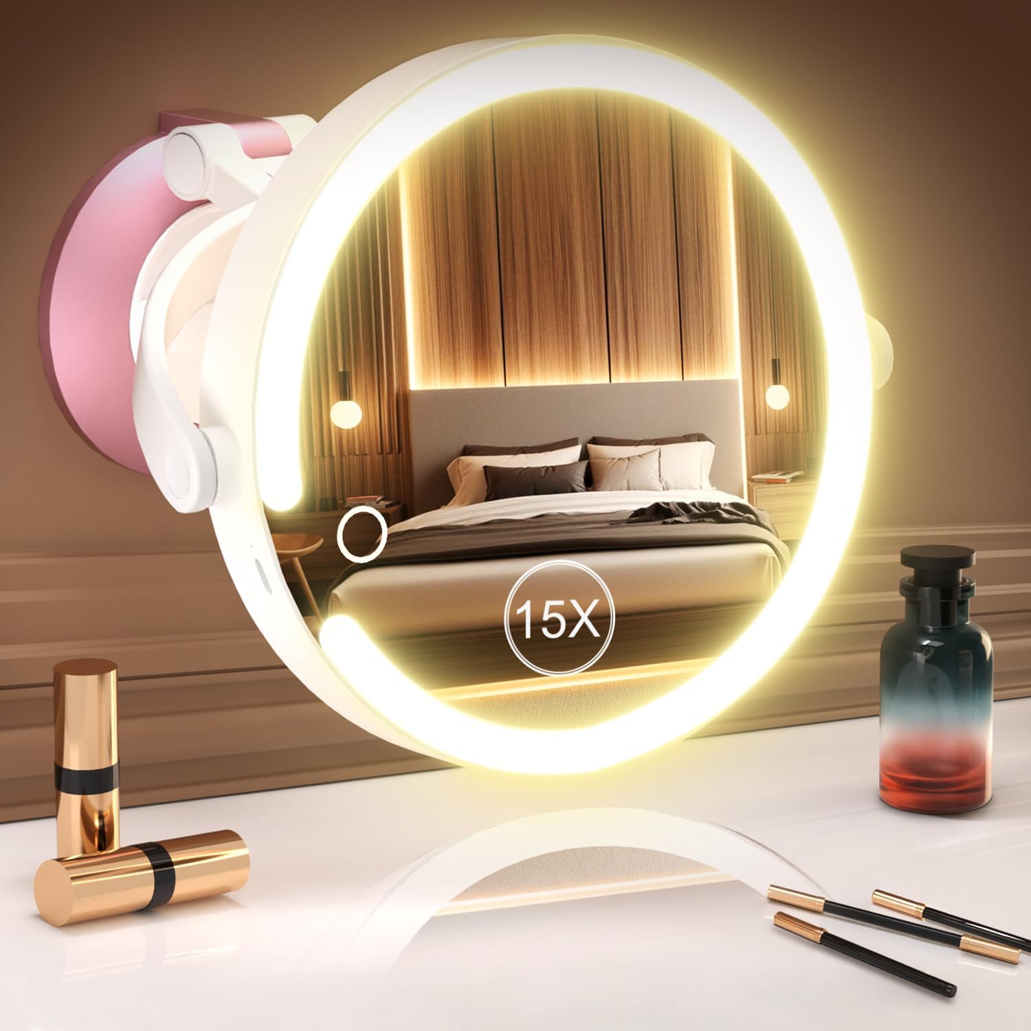 15X Wall-Mounted Magnifying Makeup Mirror
