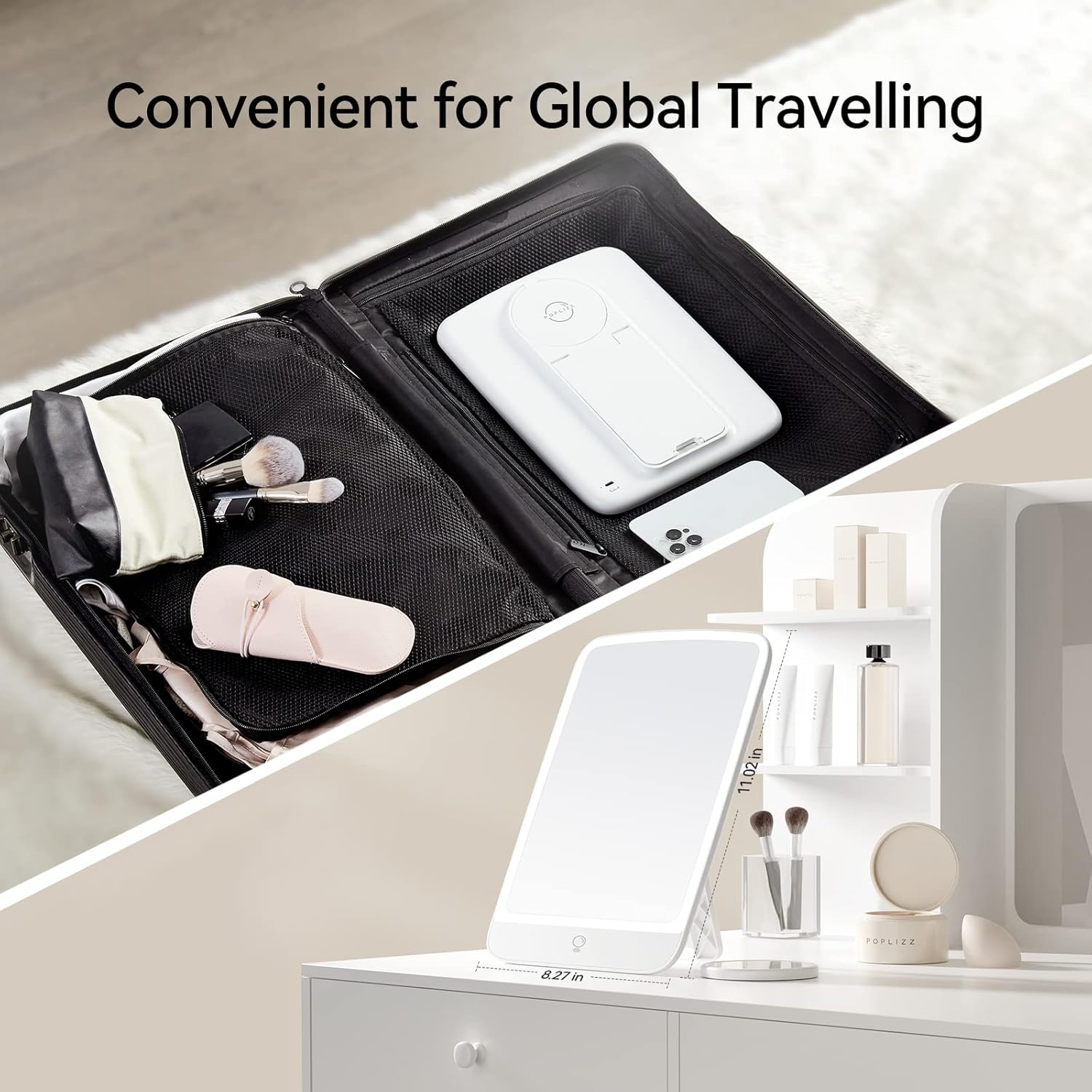 POPLIZZ 11 x 8 Portable Makeup Mirror