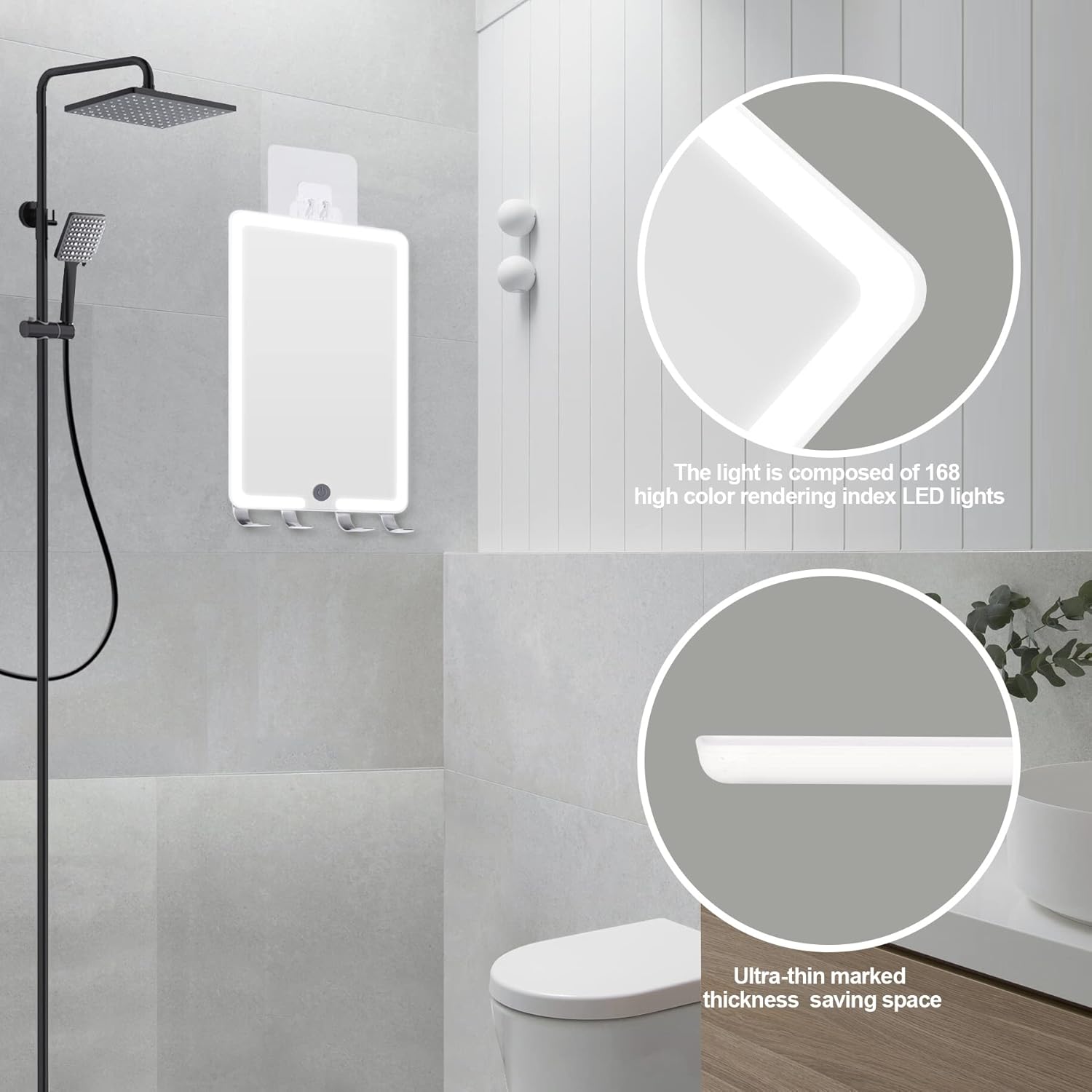Heated Mirror Over-The-Shower for Shaving