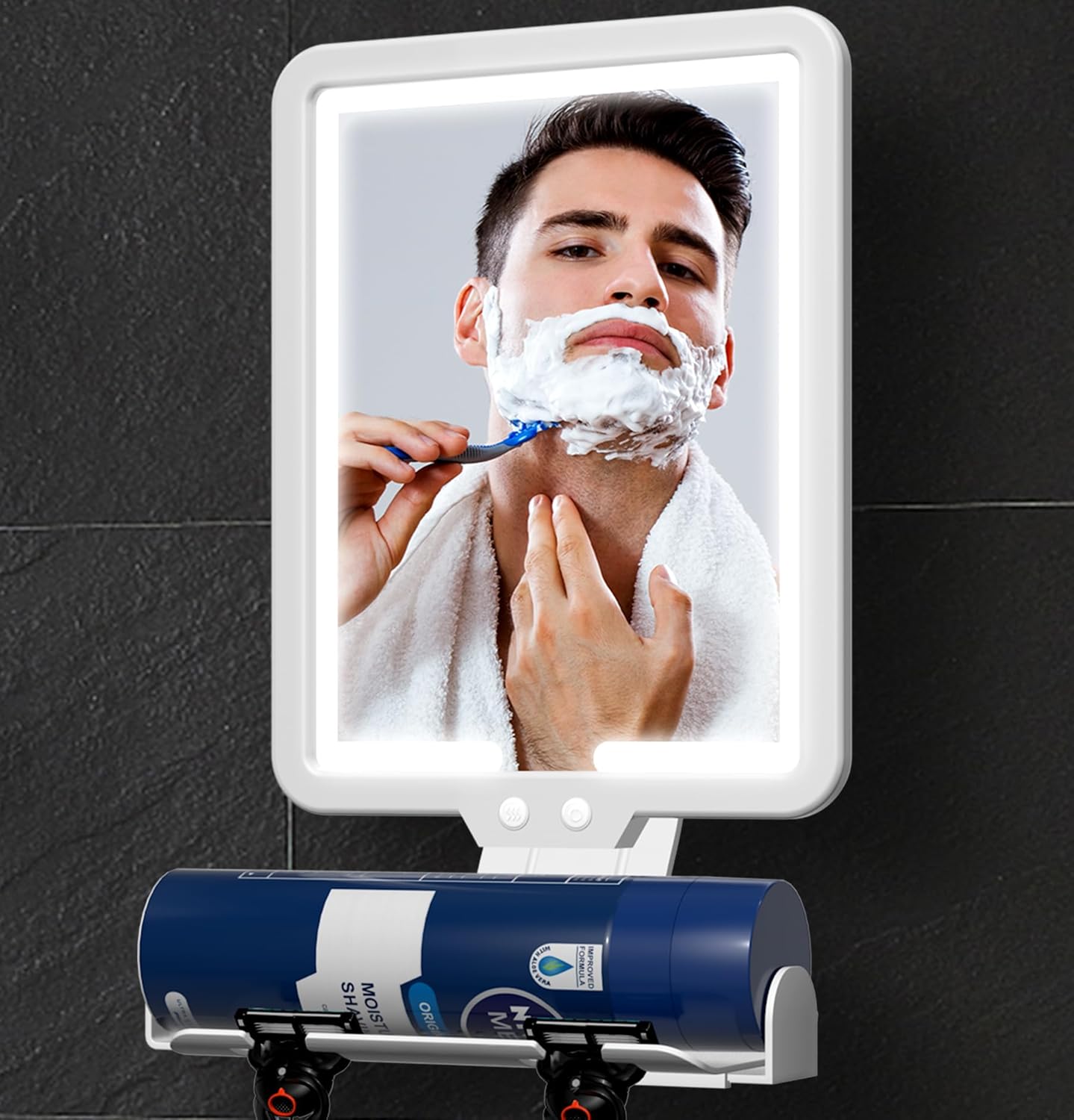 Lighted Anti-Fog Shower Mirror for Shaving - 3-in-1 Modes