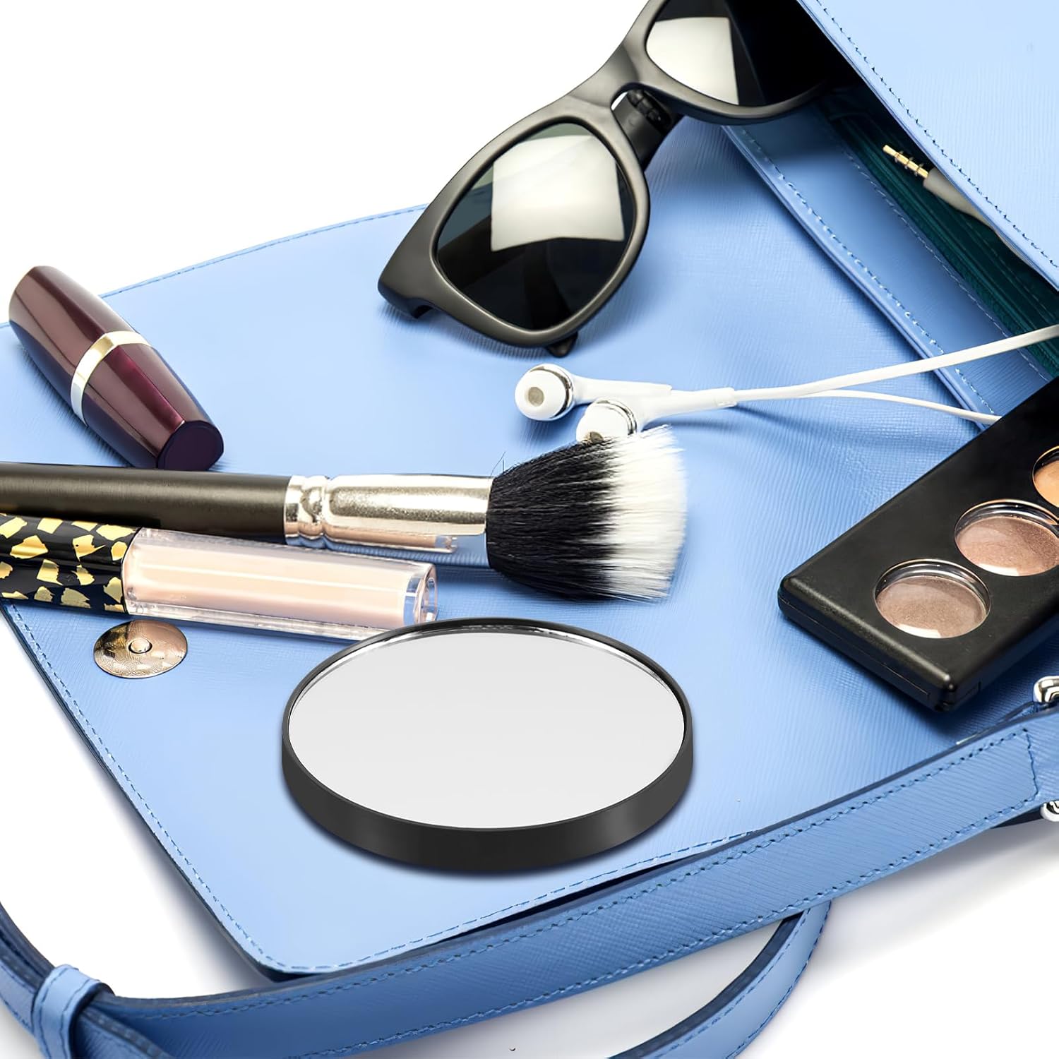 Luxshiny 5x Magnifying Mirror for Compact Use Space-Saving Durable