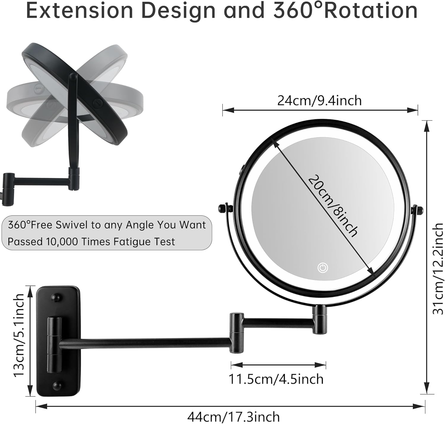 Wall-Mounted MakeUp Mirror Perfect for Your tame