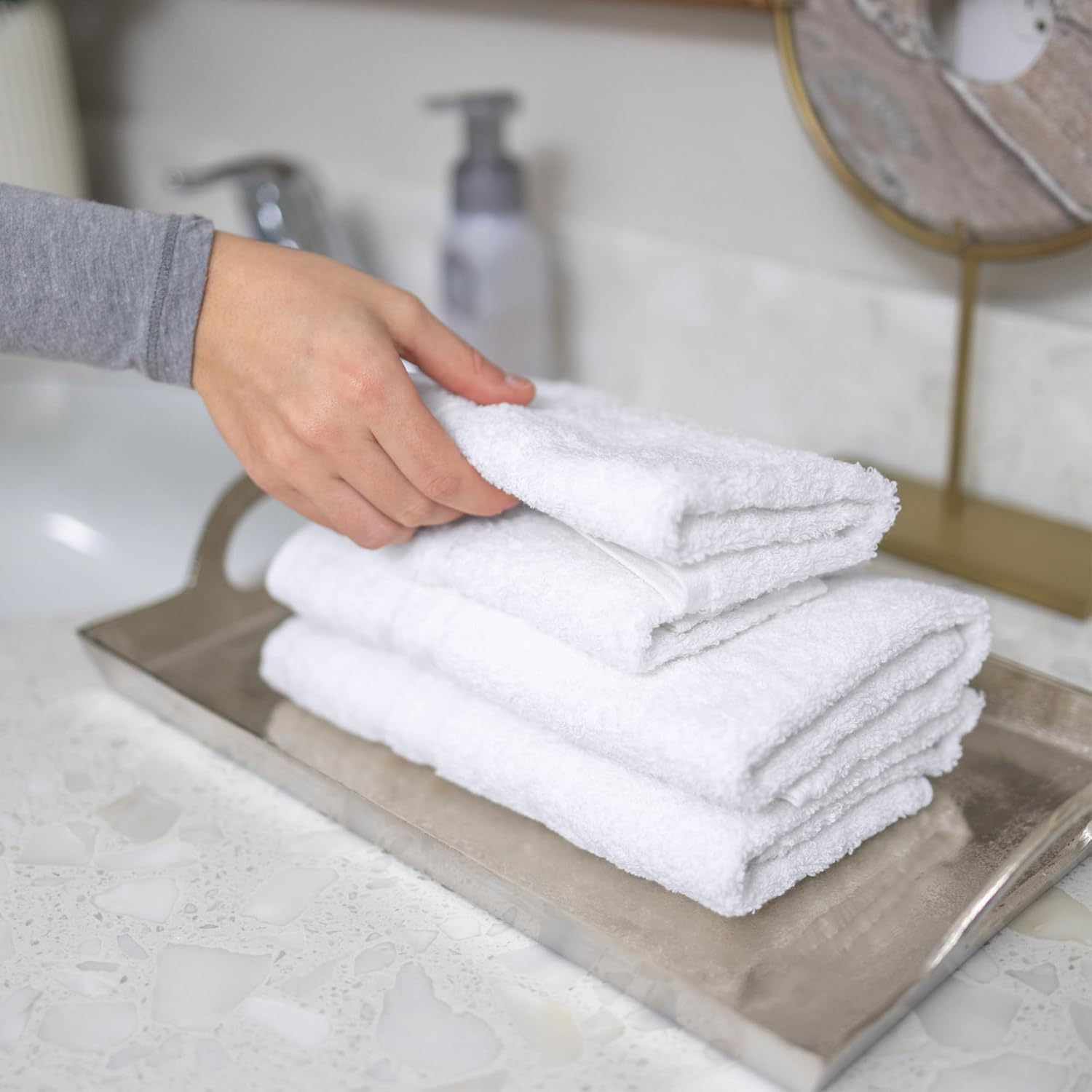Luxury Turkish Cotton Hand Towels Extra Soft Hawmam Linen White Bath Set