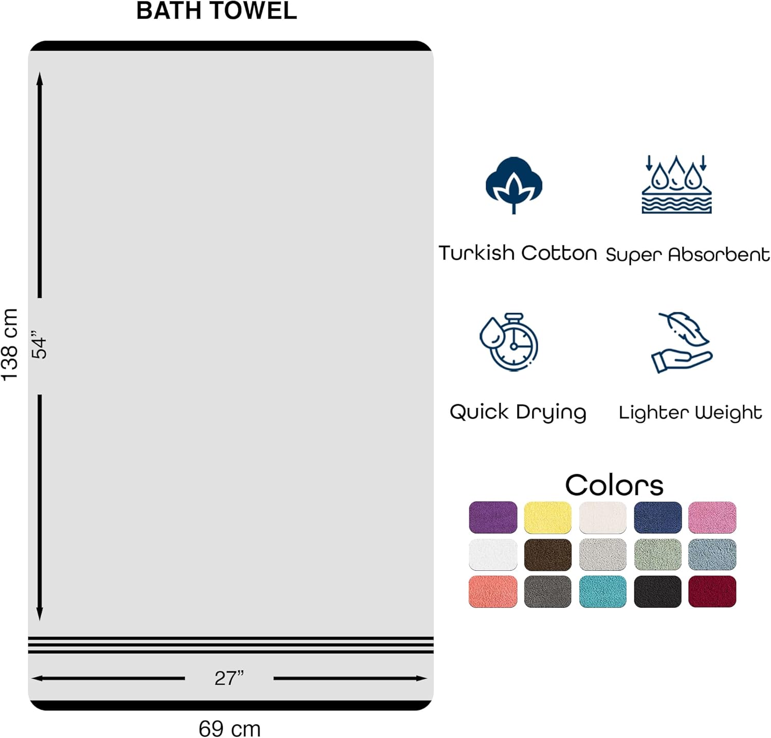 Hawmam Linen Extra-Soft 4-Piece White Bath Towels