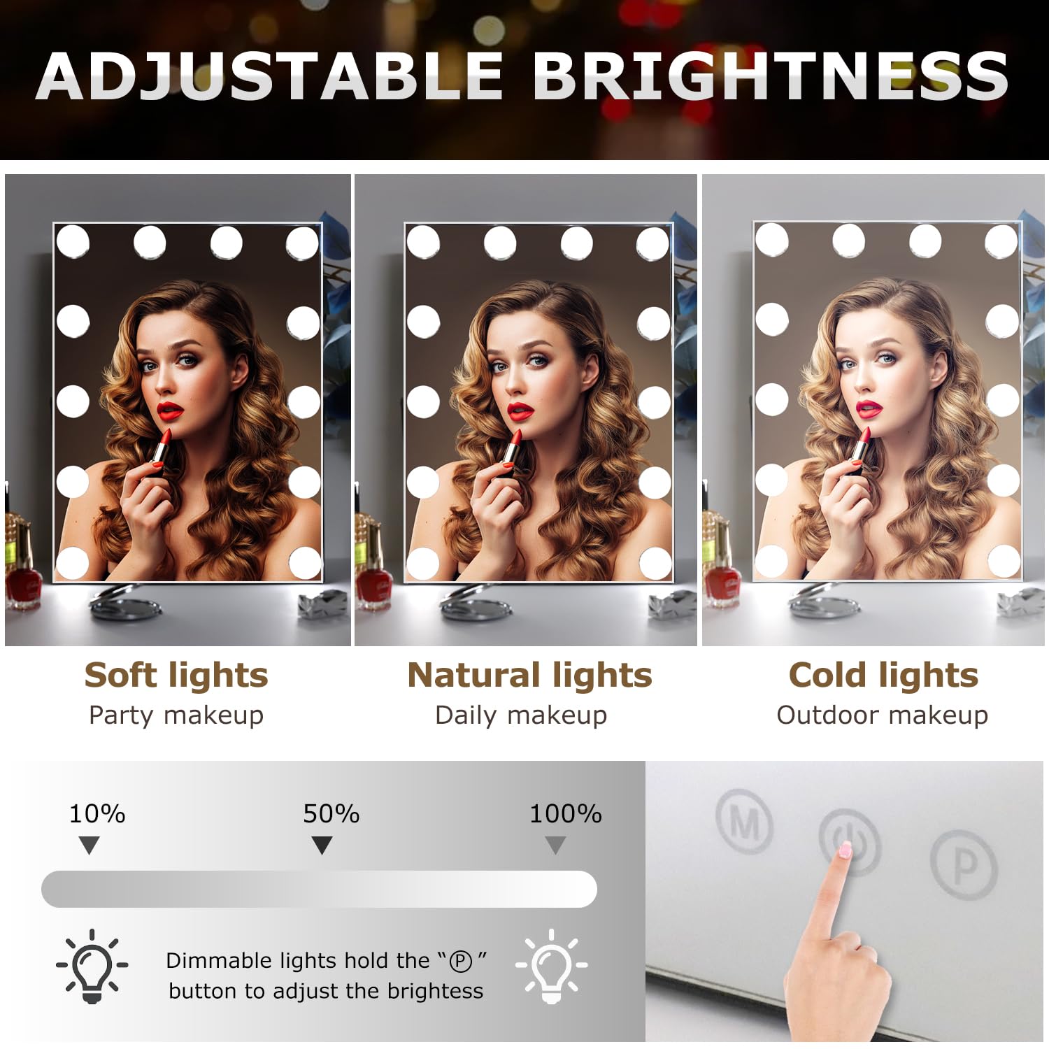 Exquisite Diamond LED Makeup Mirror