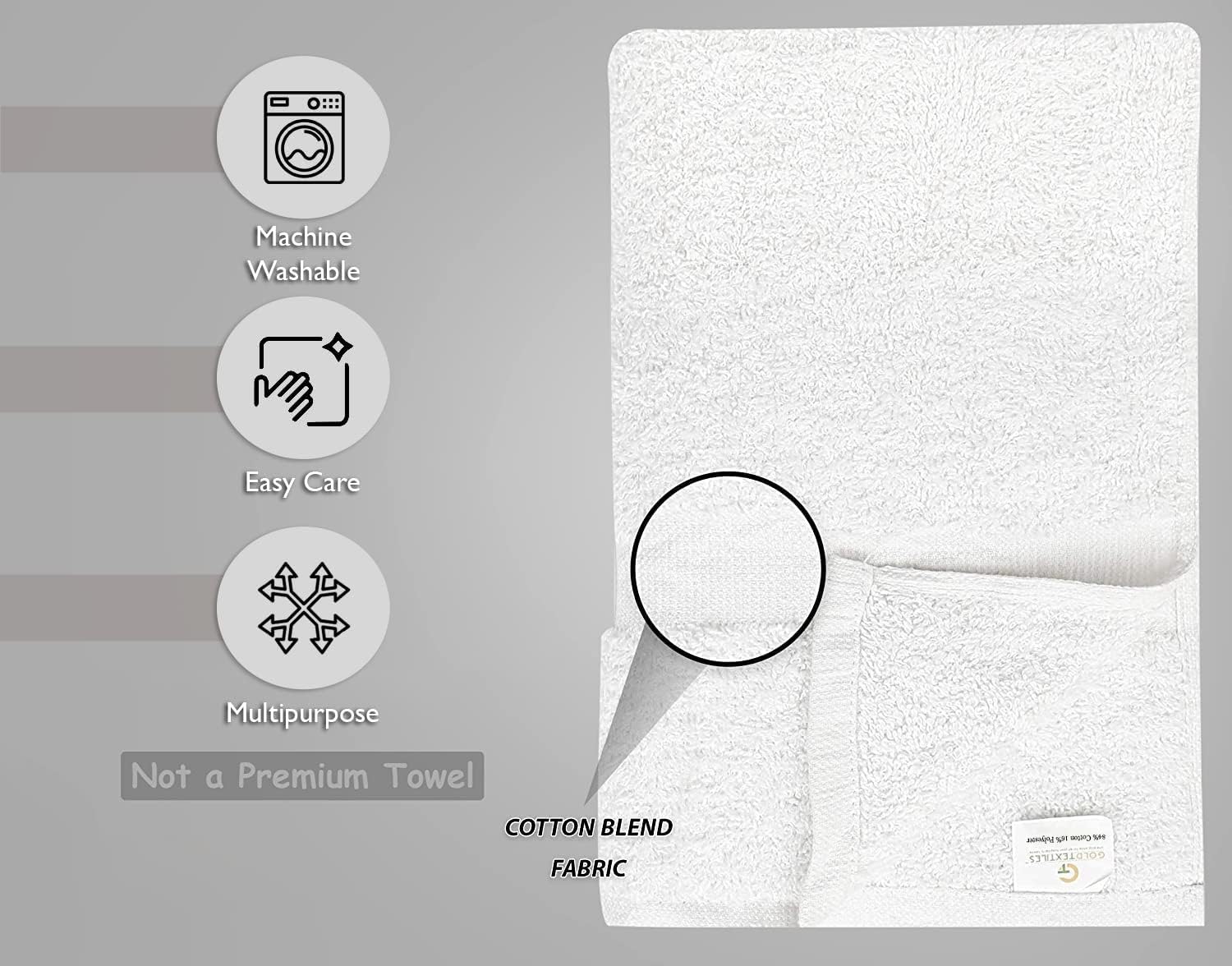 GOLDTEXTILES 60-Piece 22x44 Cotton Blend Bath Towels Lightweight Durable Multi-Purpose