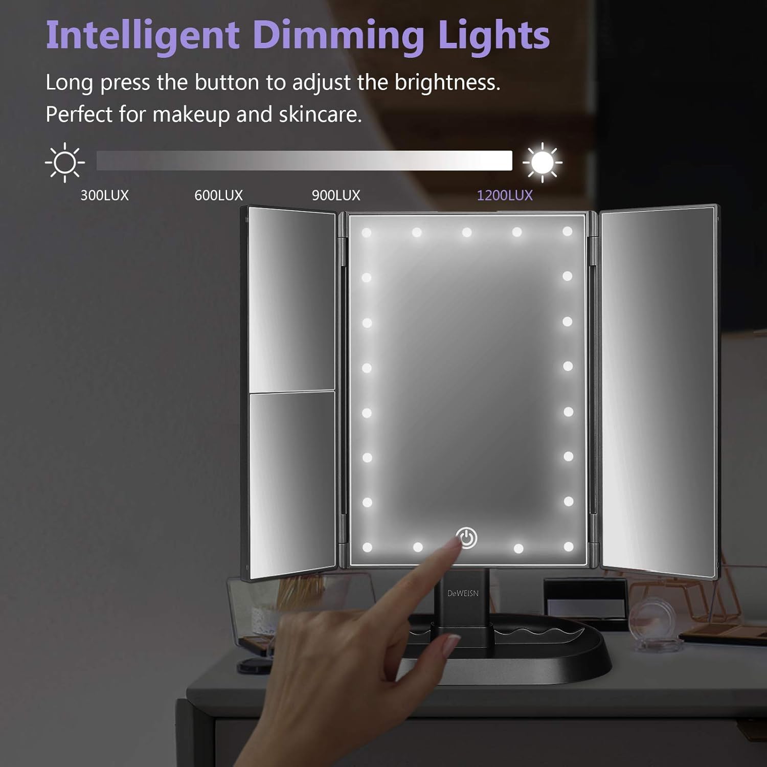 Deweisn Lighted Makeup Mirror