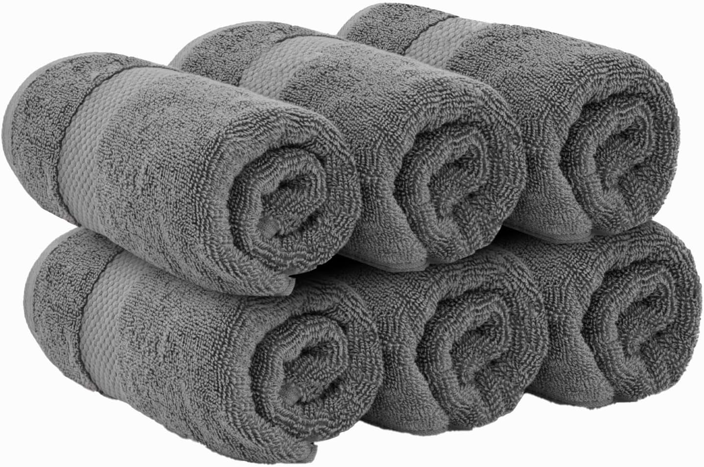 White Classic Luxury Hand Towels - 16x30-inch Set of 6