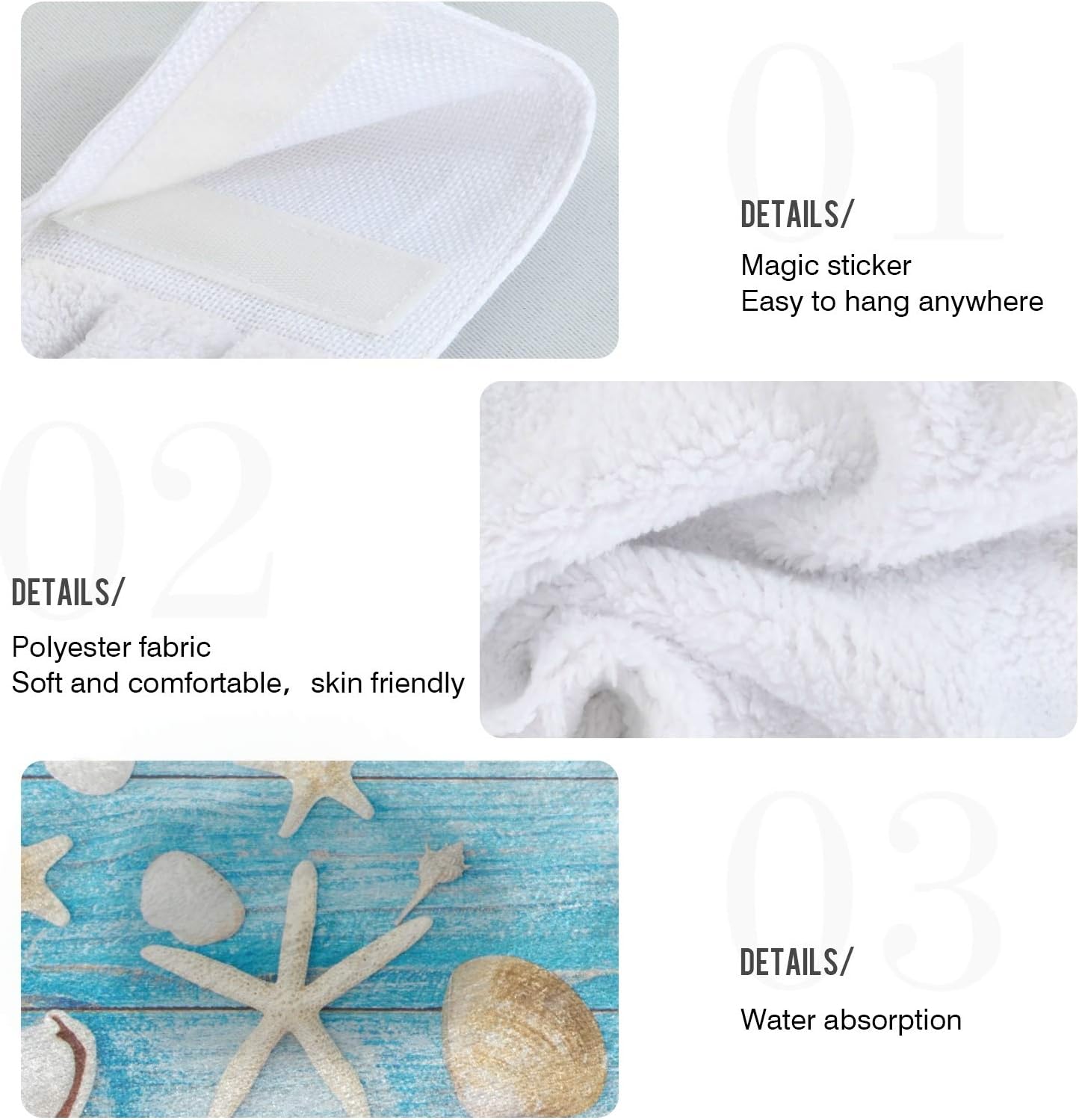 Blue Bath Towels 2 in 1 Multi-Use Hanging Towels
