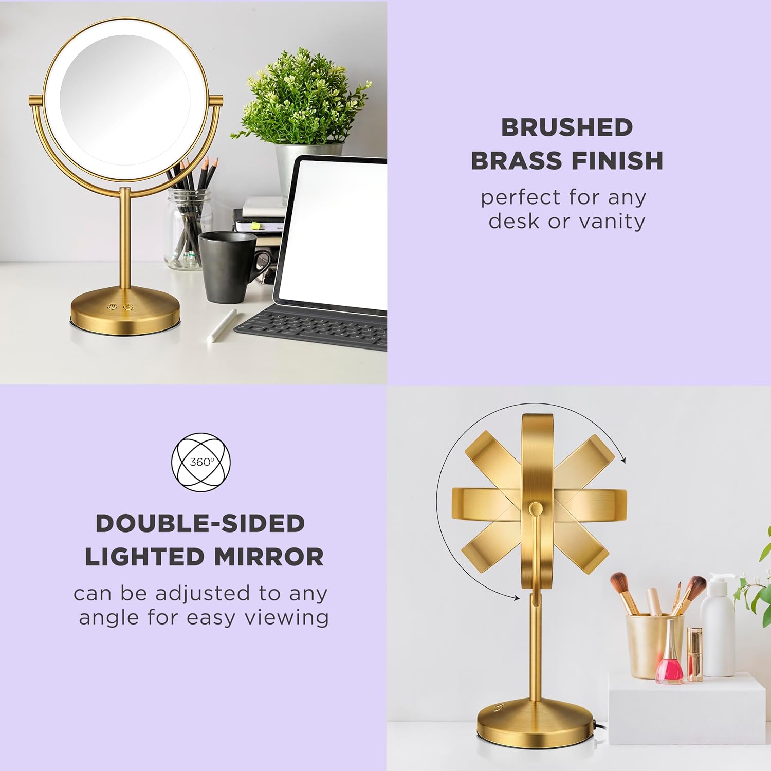 Stylish Lighted Makeup Mirror for Grooming