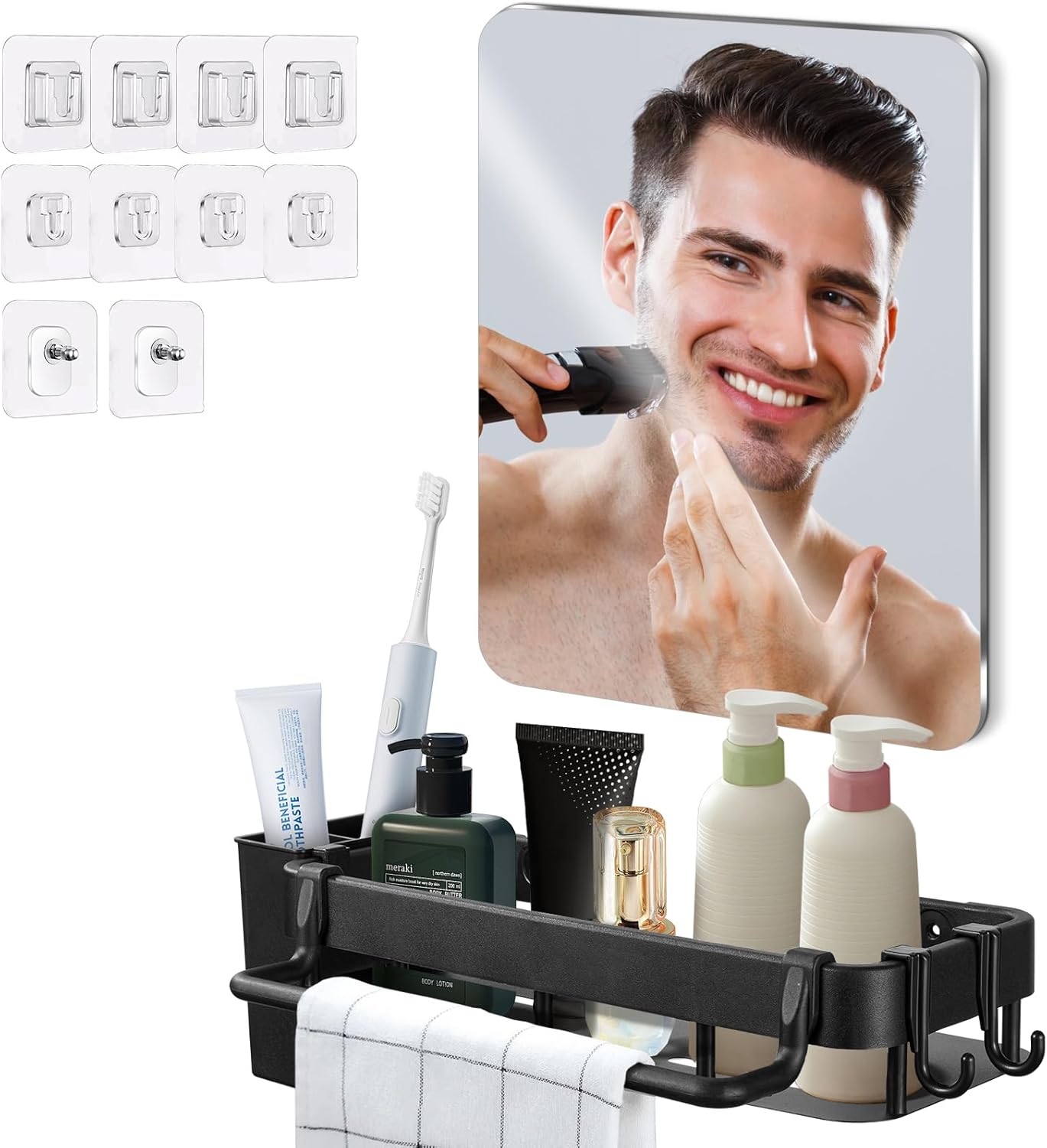 Fog-Free Acrylic Showers Shave Mirror Set