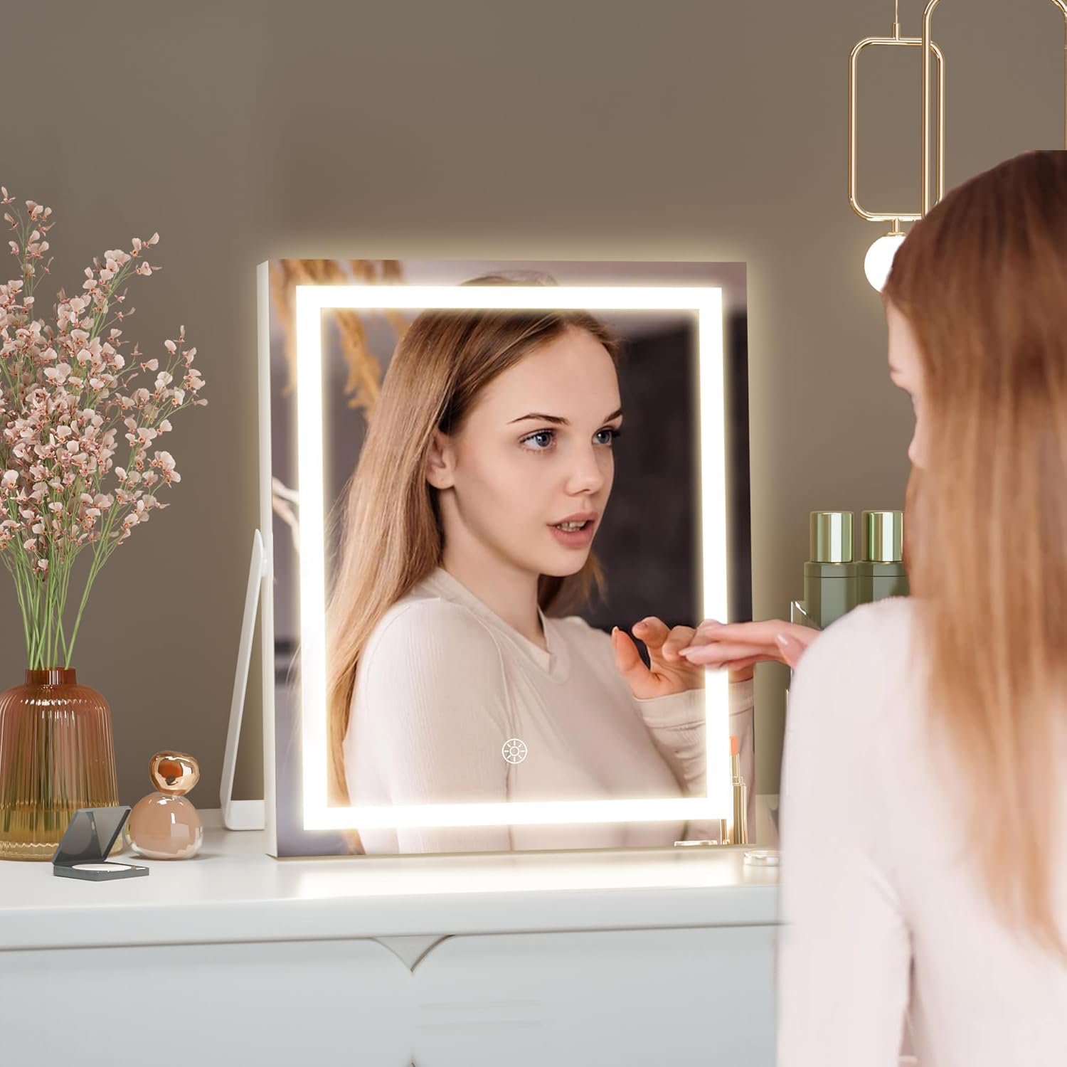 Vanity Mirror with Variable Lighting for Makeup Needs