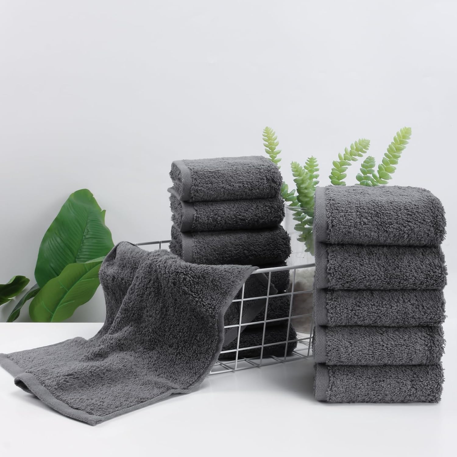 SEMAXE Grey Washcloth Set
