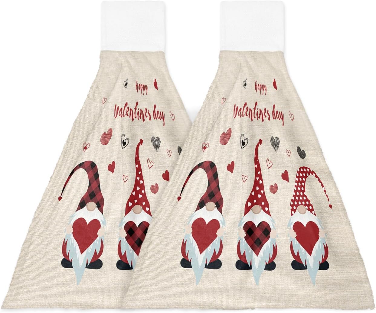 Valentines Day Kitchen Towels with Love Hearts