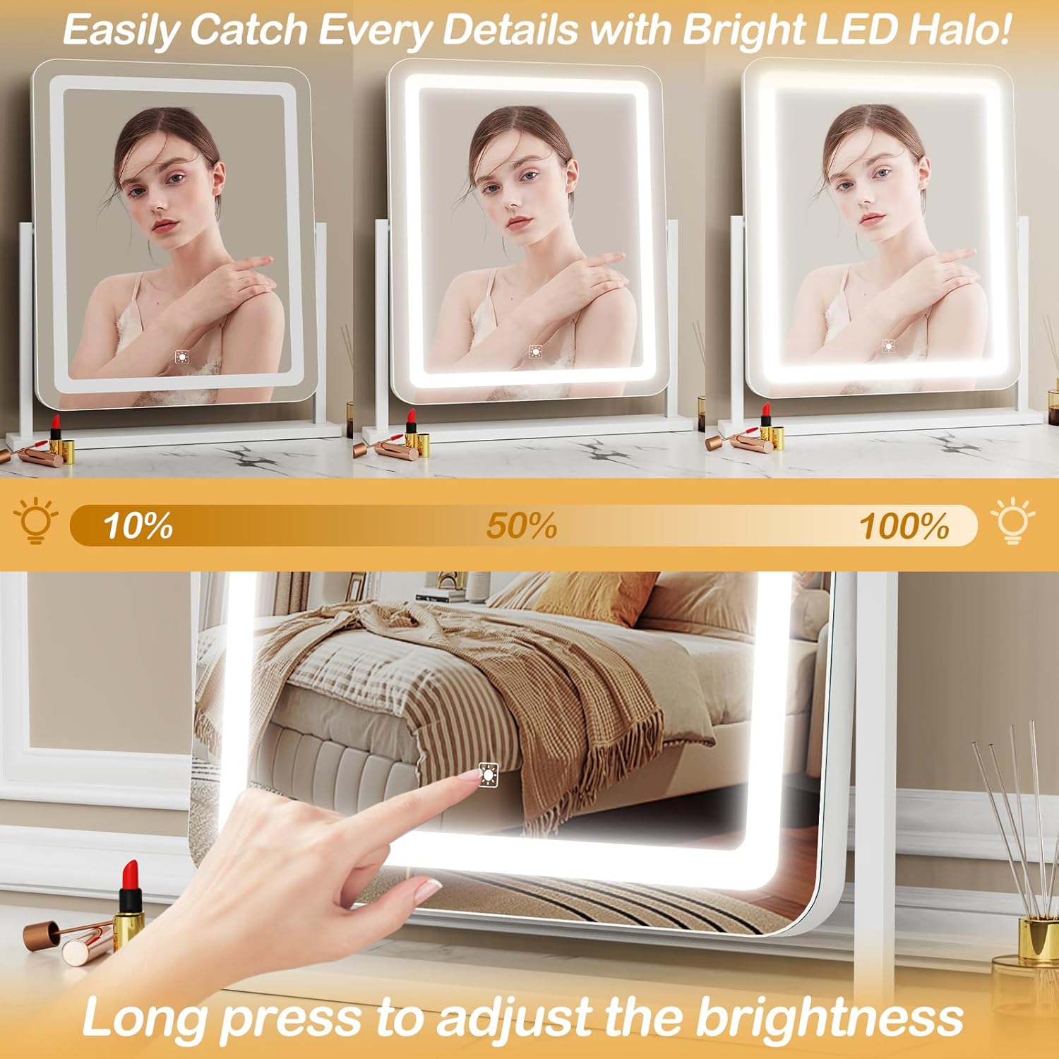 Gvnkvn Makeup Vanity Mirror with Lights