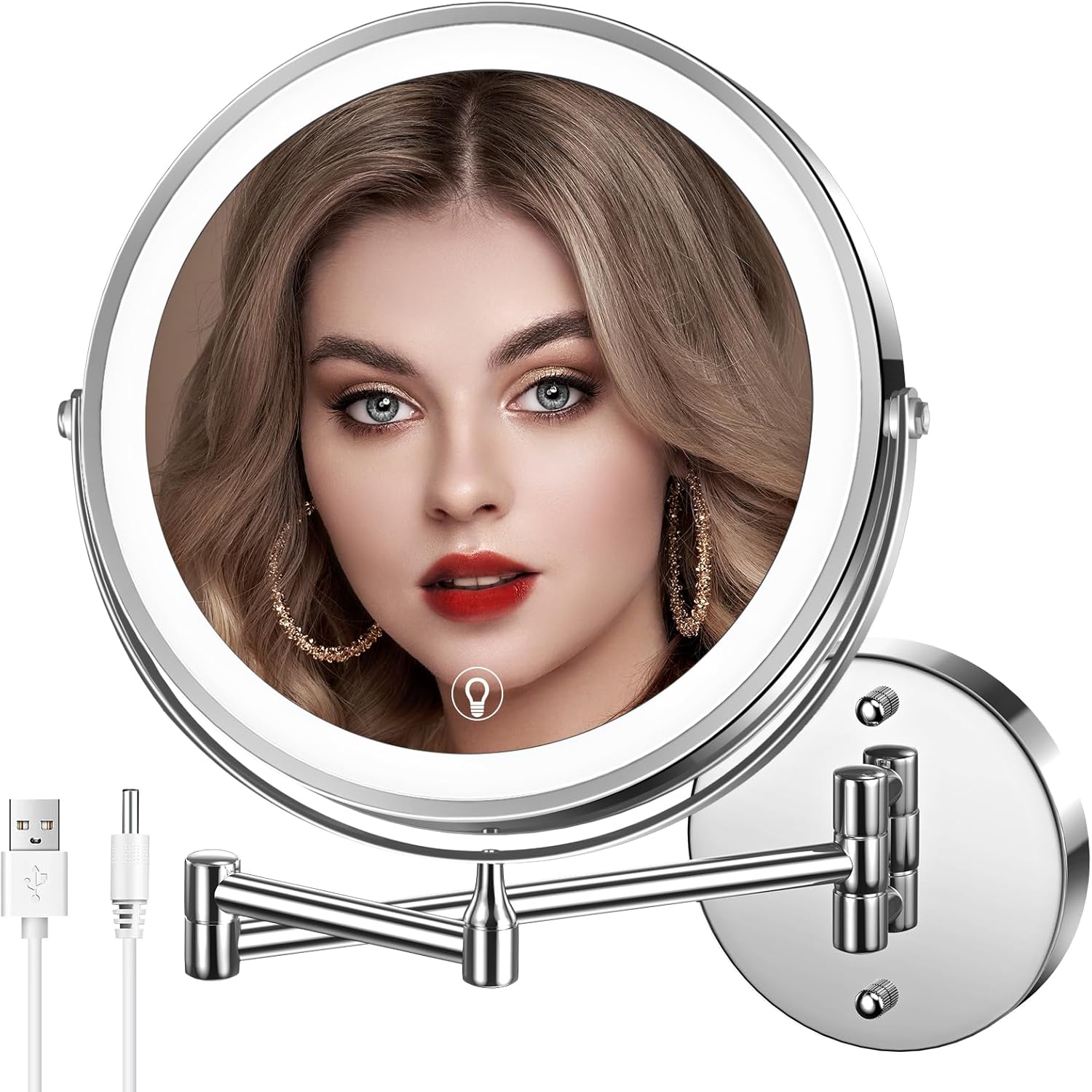 MNIENT Wall-Mounted Lighted Makeup Mirror