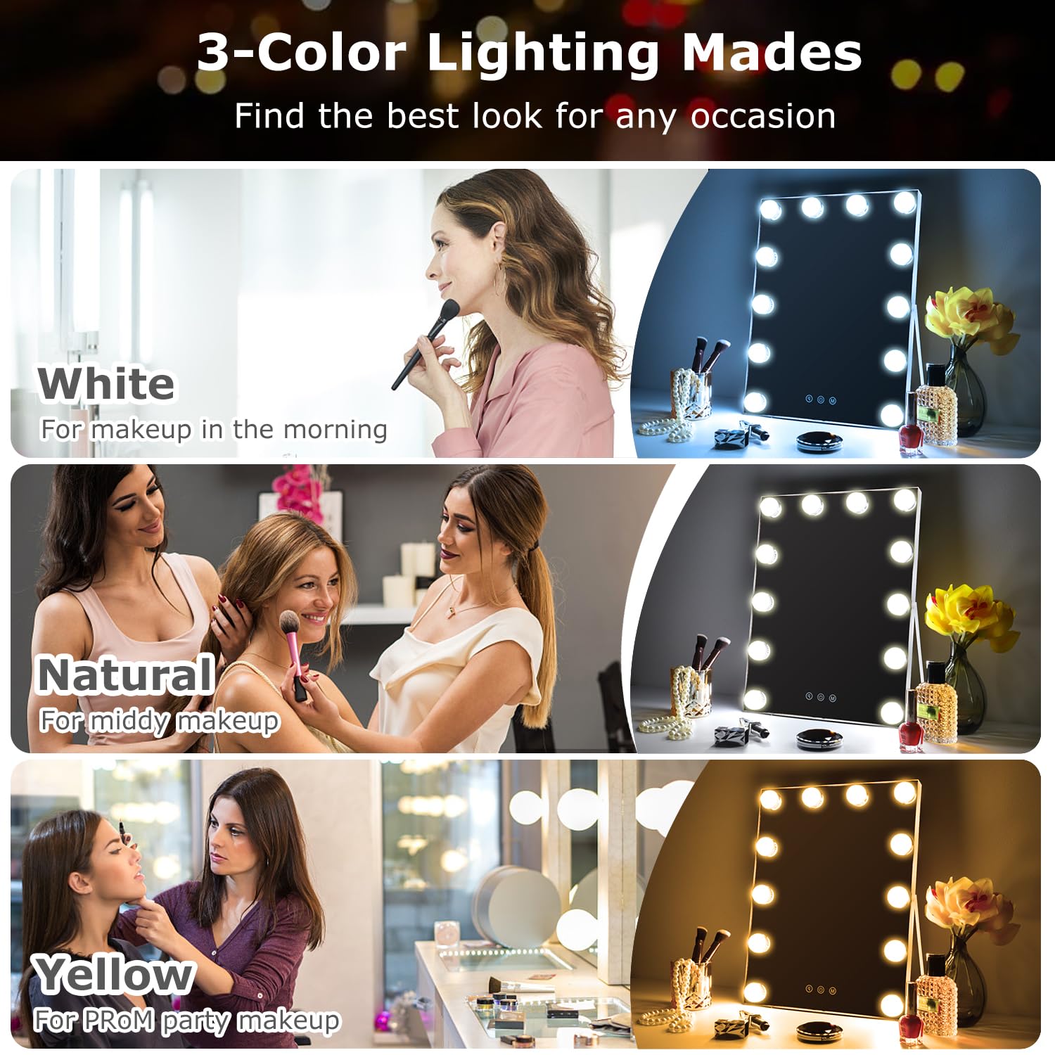 Exquisite Diamond LED Makeup Mirror