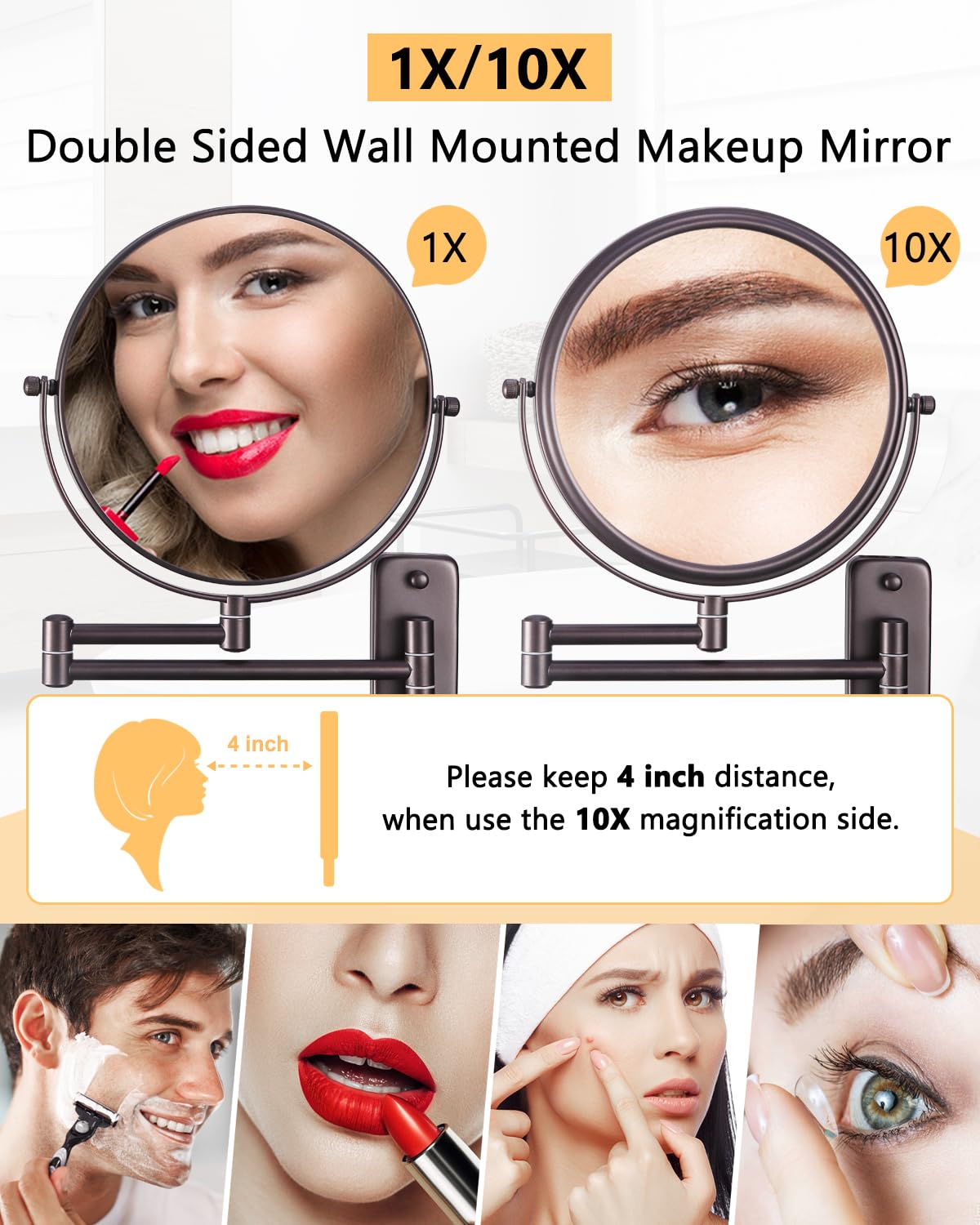 Decluttr 9-inch 10x Magnifying Mirror