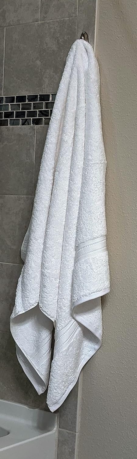 Set of 4 35x70 inch White Terry Supima Bath Sheets