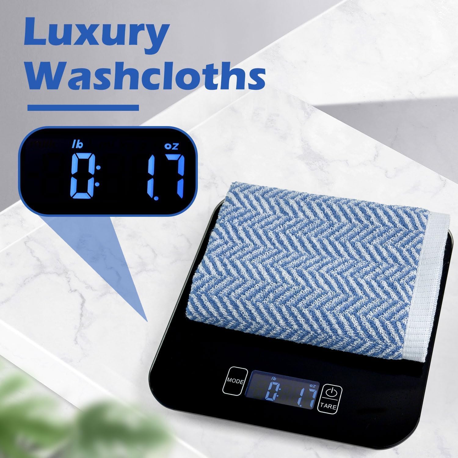 Cleanbear Herringbone Wash Cloths 12-Pack