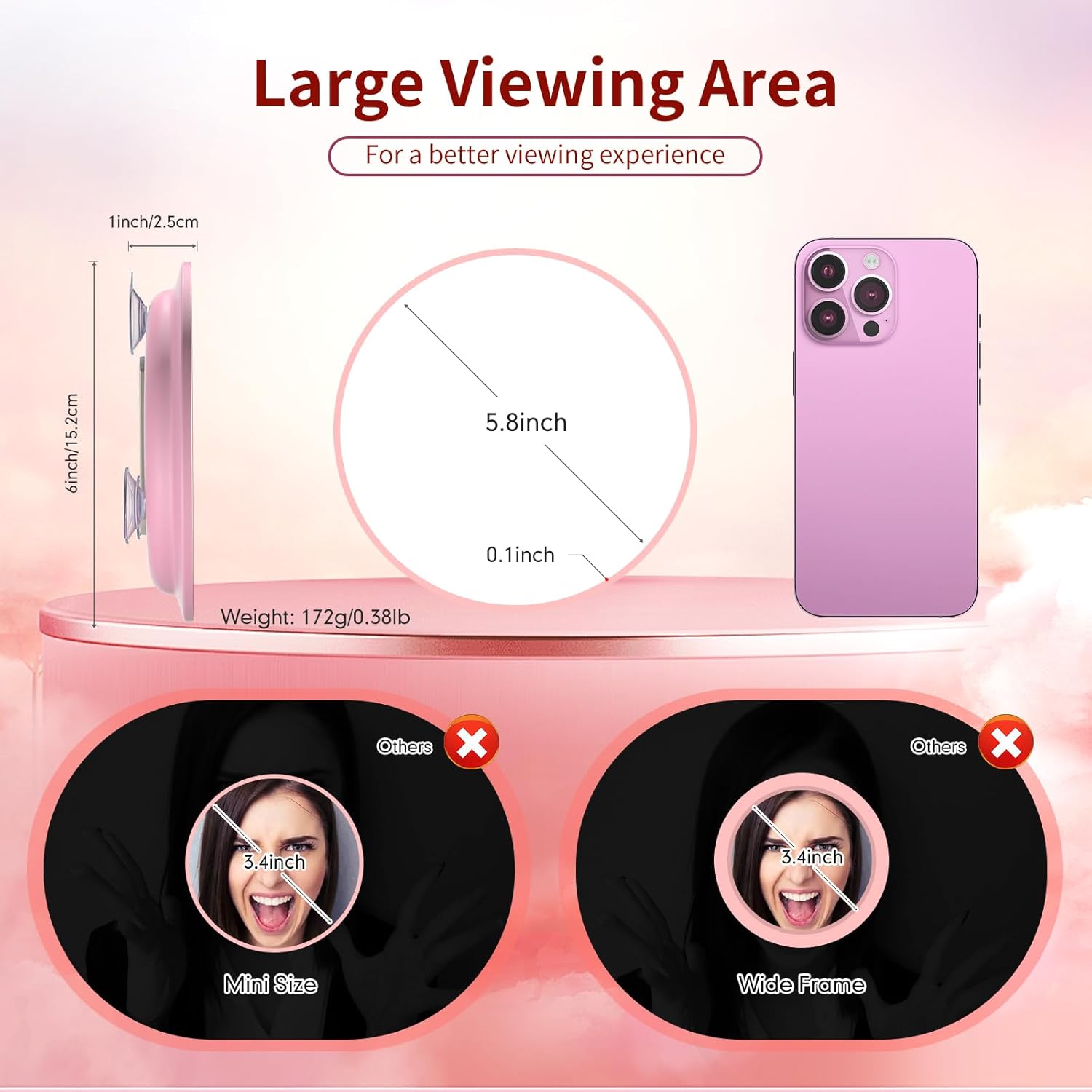 Suupvaor Travel Magnifying Mirror