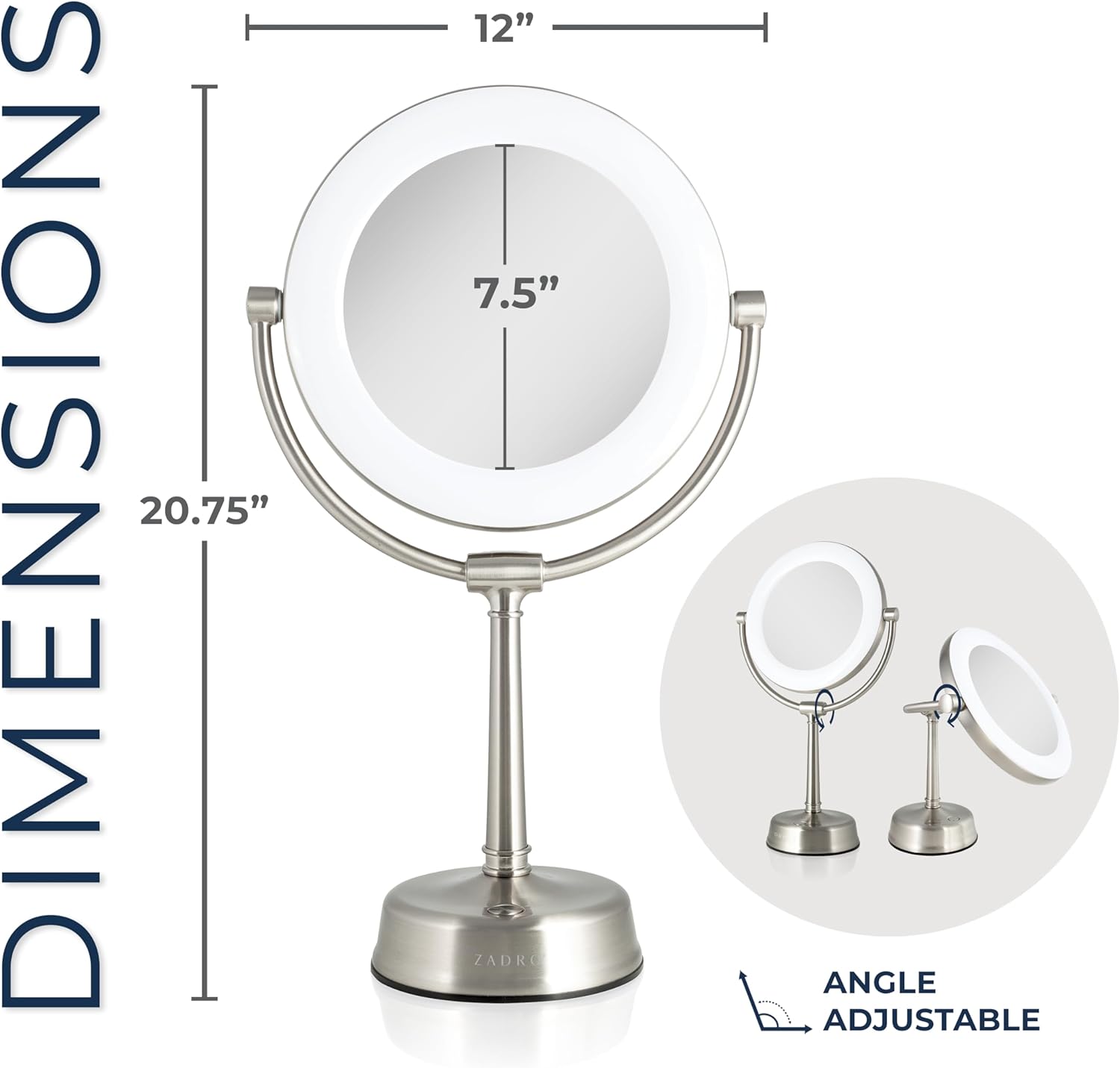 UltimateLED-Backed Makeup Mirror with 10X Swivel and Dimmable Light