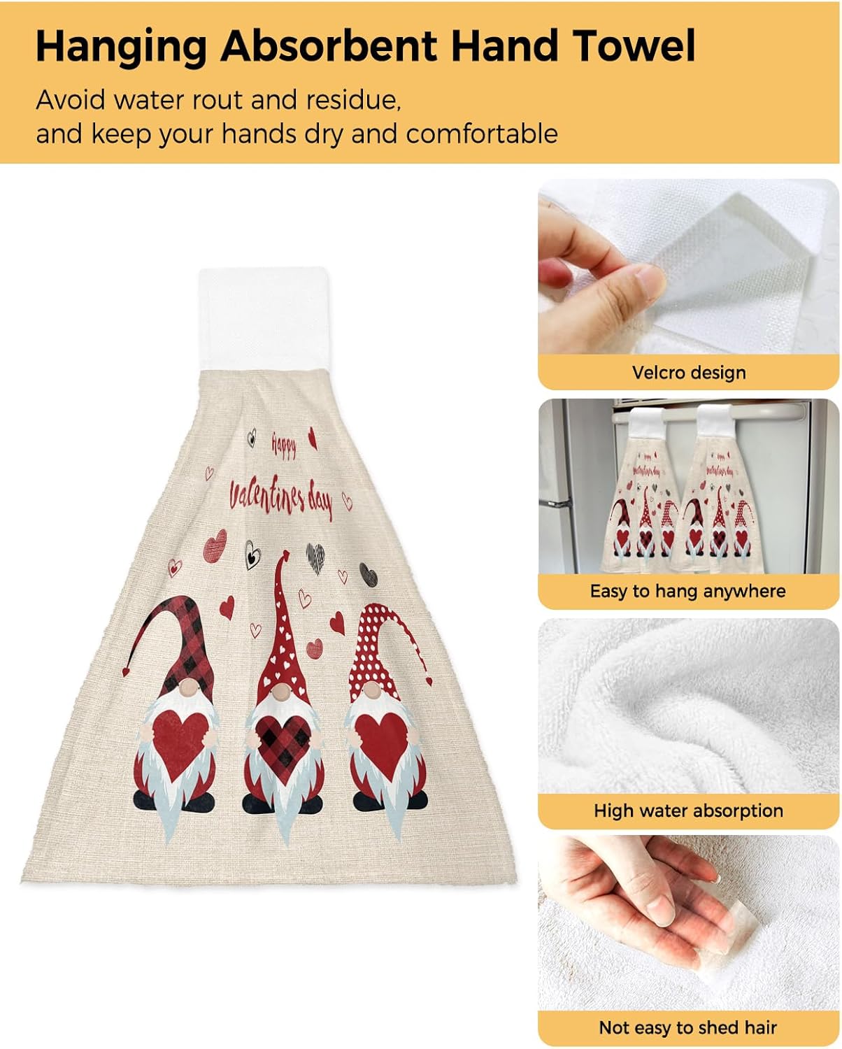 Valentines Day Kitchen Towels with Love Hearts